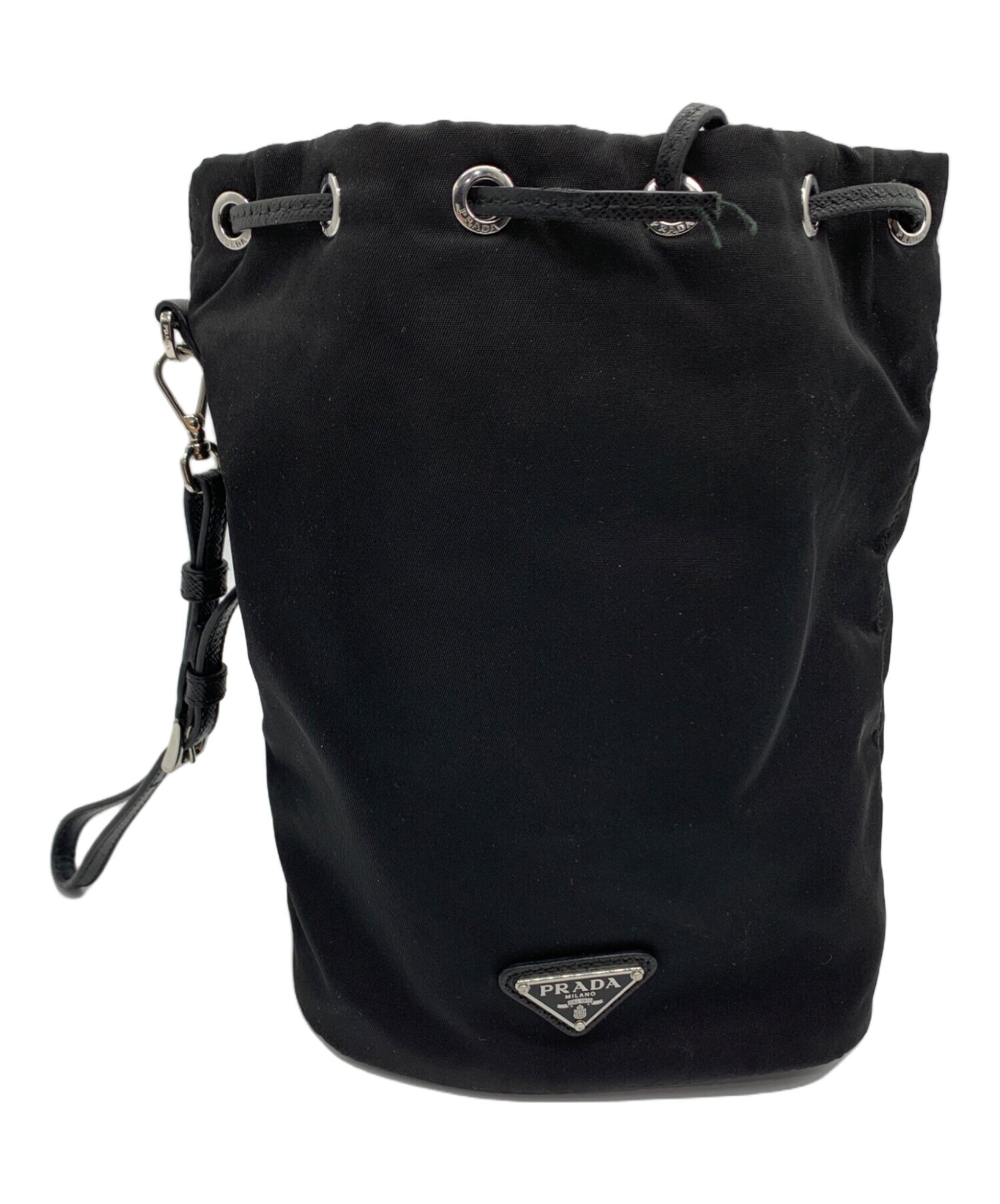 中古・古着通販】PRADA (プラダ) ナイロンミニポーチ ブラック 