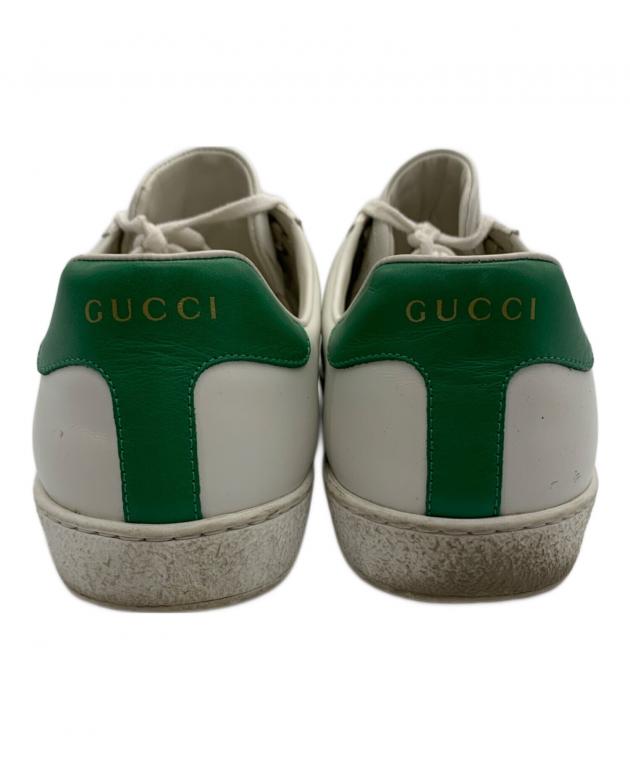 GUCCI スニーカー ホワイト グリーン 中古・古着通販】GUCCI (グッチ) スニーカー ホワイト×グリーン サイズ