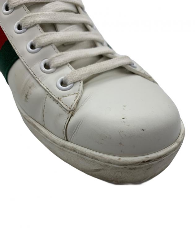 中古・古着通販】GUCCI (グッチ) スニーカー ホワイト×グリーン サイズ