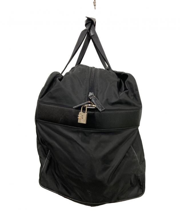 中古PRADAプラダ大型ボストンバッグ型押黒 中古・古着通販】PRADA (プラダ) ナイロンボストンバッグ ブラック