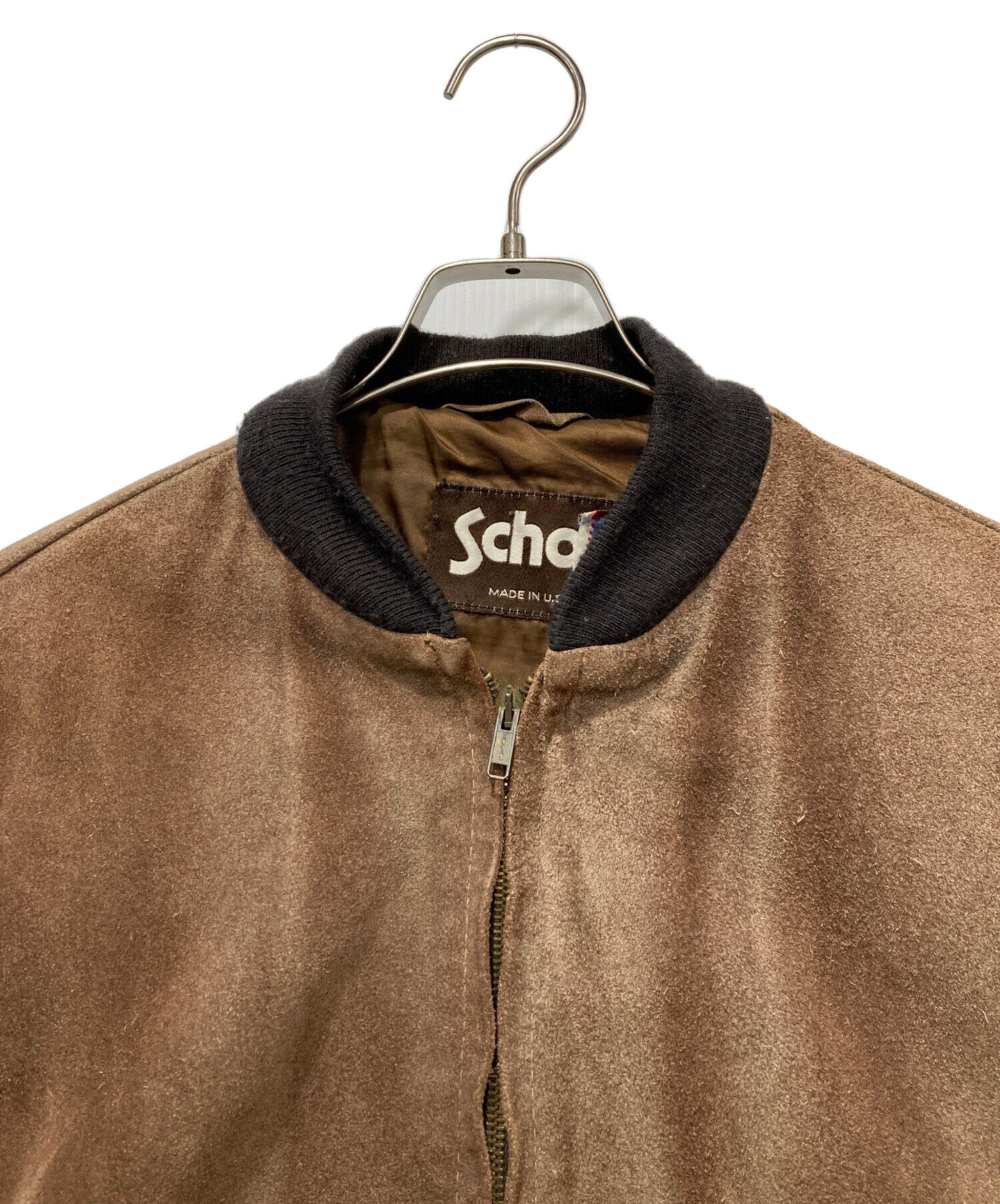 Schott　ショット　40　USA製　スエードジャケット　ブラウン　美品 中古・古着通販】Schott (ショット) スエードジャケット ブラウン