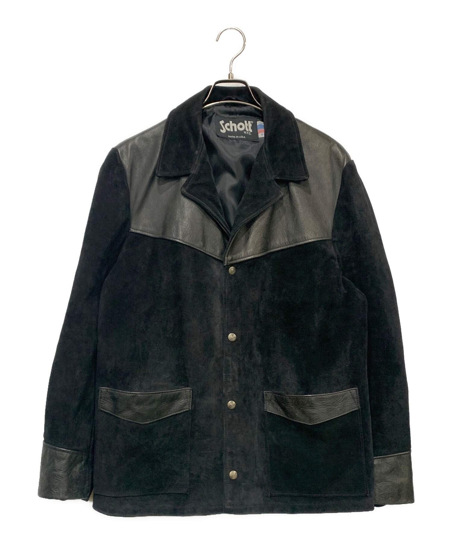 Schott レザー ジャケット サイズ40 ブラック 中古・古着通販】Schott (ショット) レザージャケット ブラック サイズ