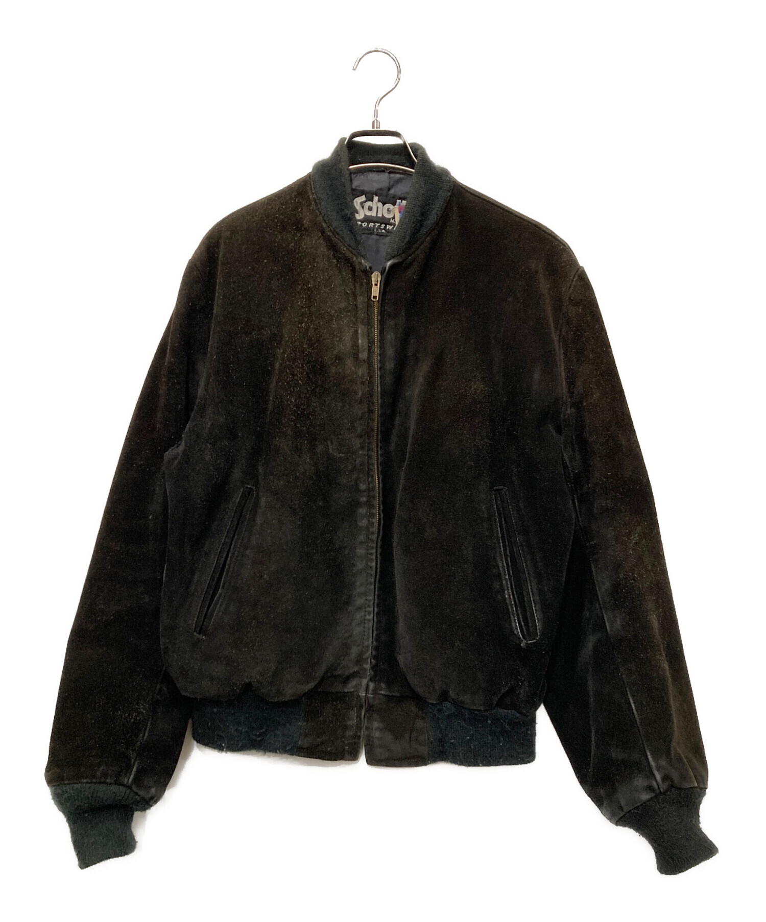 Schott ブラック スエードジャケット 40 中古・古着通販】Schott (ショット) スエードジャケット ブラック