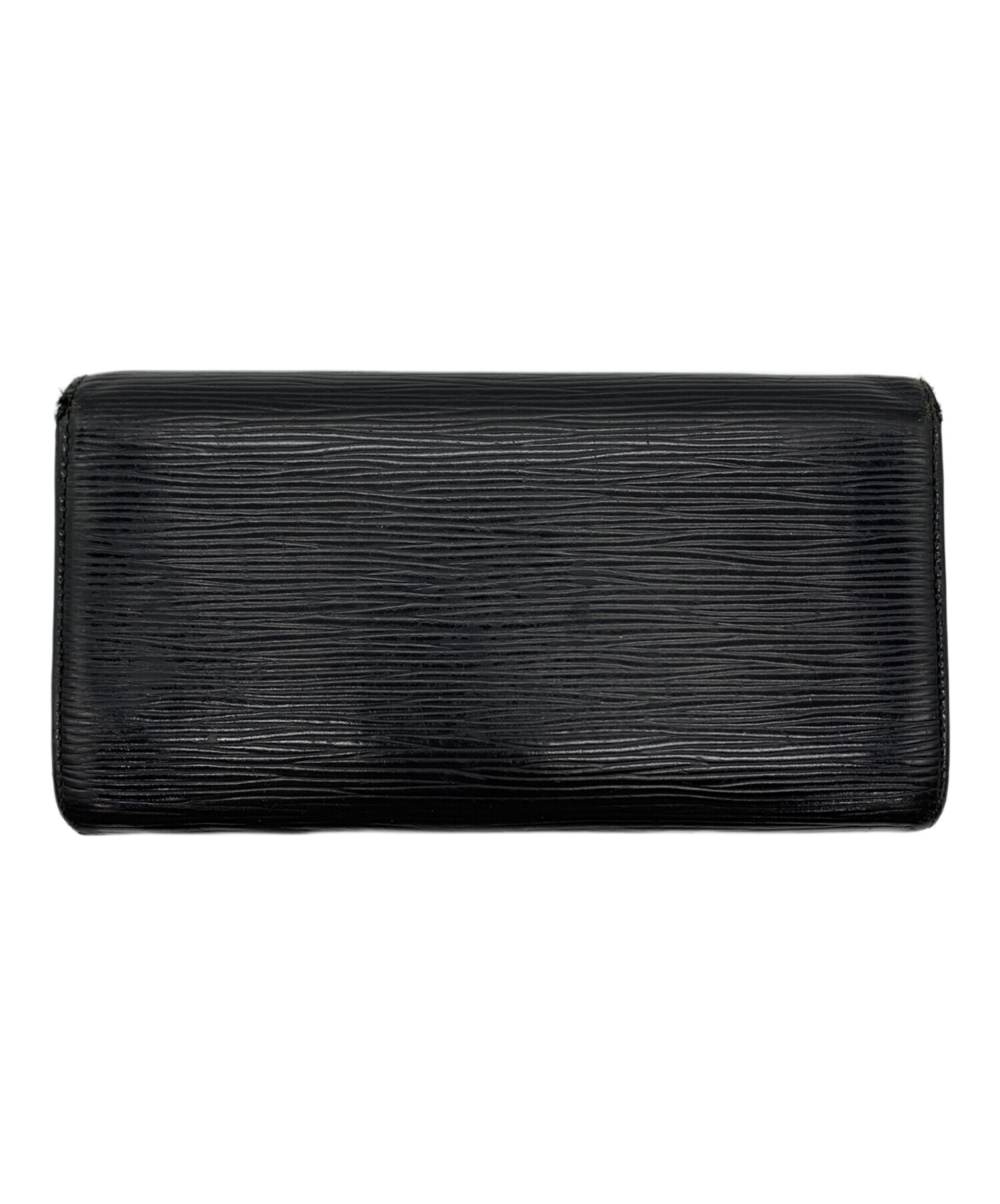 LOUIS VUITTON 長財布 エンボスモノグラム 黒 中古　美品 中古・古着通販】LOUIS VUITTON (ルイ ヴィトン) 長財布 ブラック
