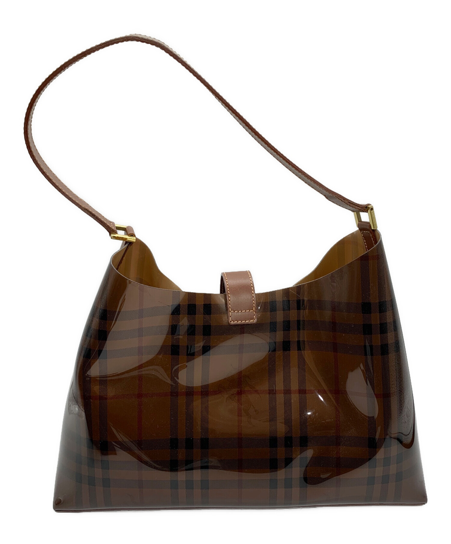 中古・古着通販】BURBERRY (バーバリー) クリアトートバッグ ブラウン 中古・古着通販】BURBERRY (バーバリー) クリアトートバッグ ブラウン