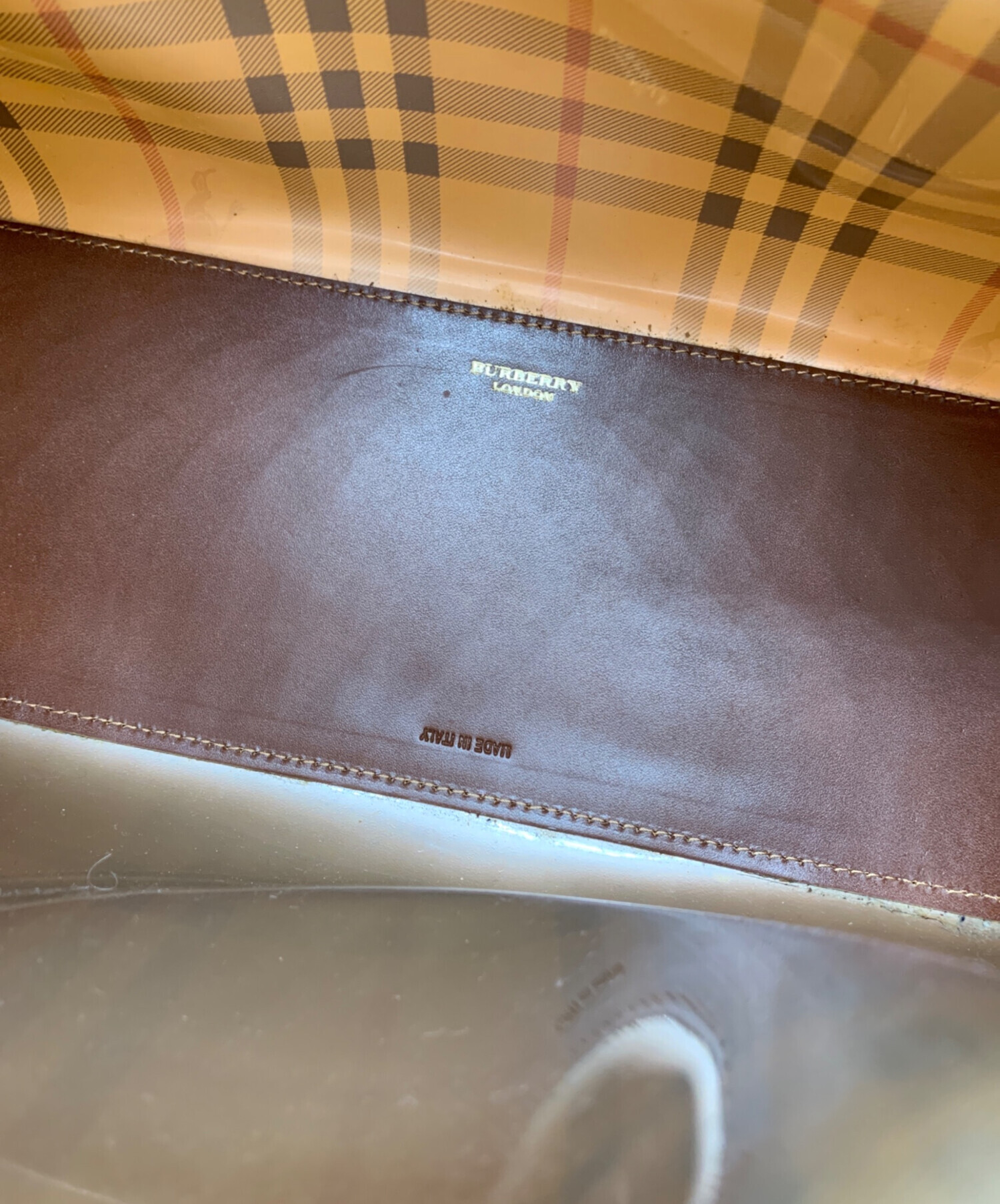中古・古着通販】BURBERRY (バーバリー) クリアトートバッグ ブラウン