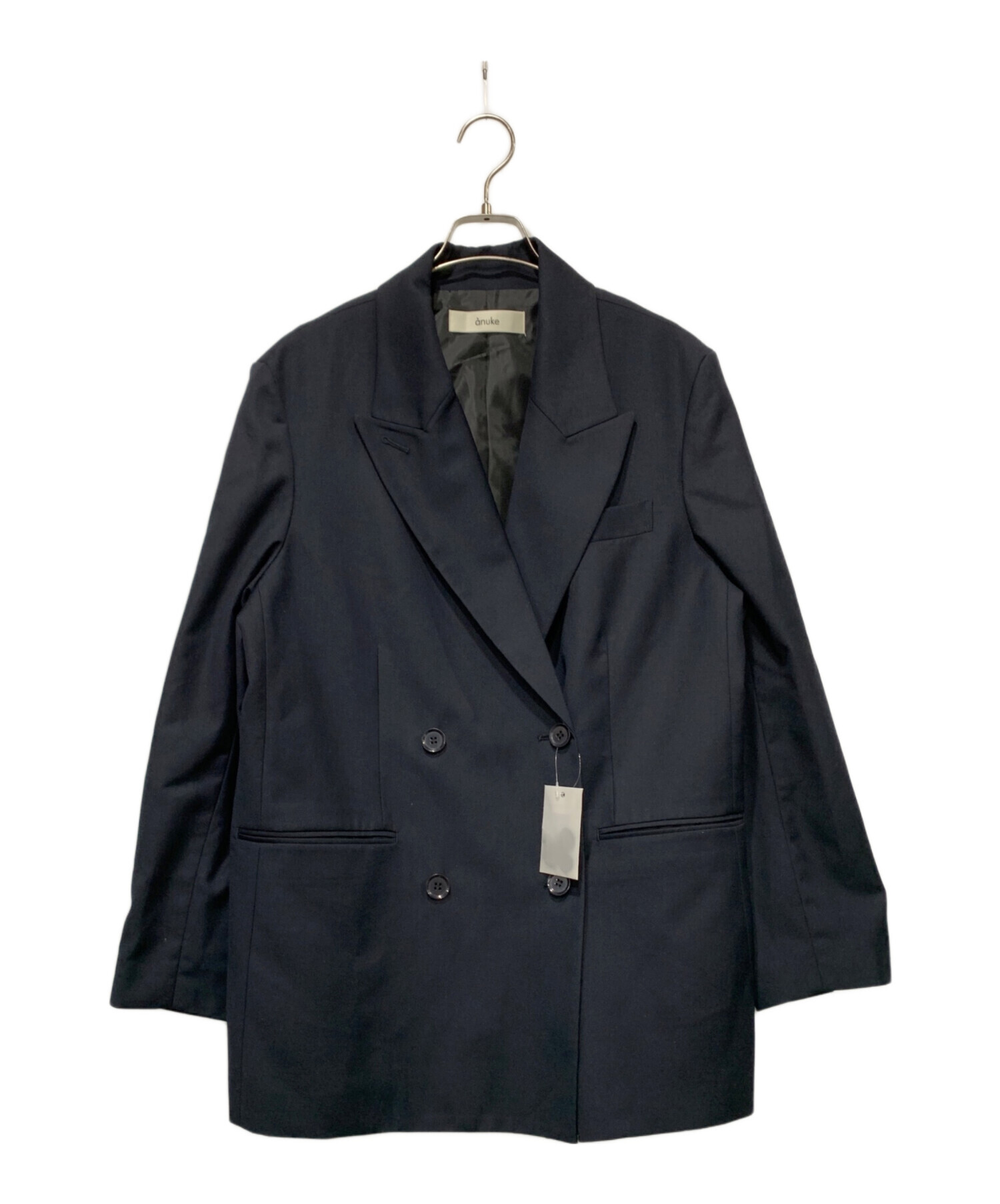 anuke Oversize Double Jacket ネイビー 中古・古着通販】anuke (アンヌーク) Oversize Double Jacket ネイビー