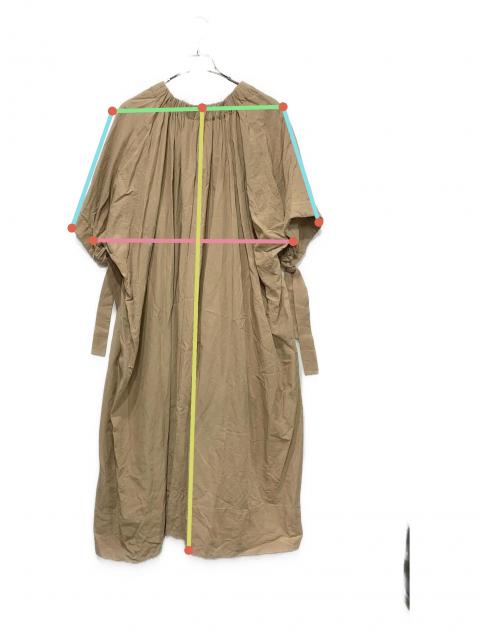 中古・古着通販】ebure (エブール) 半袖ワンピース ベージュ サイズ:36