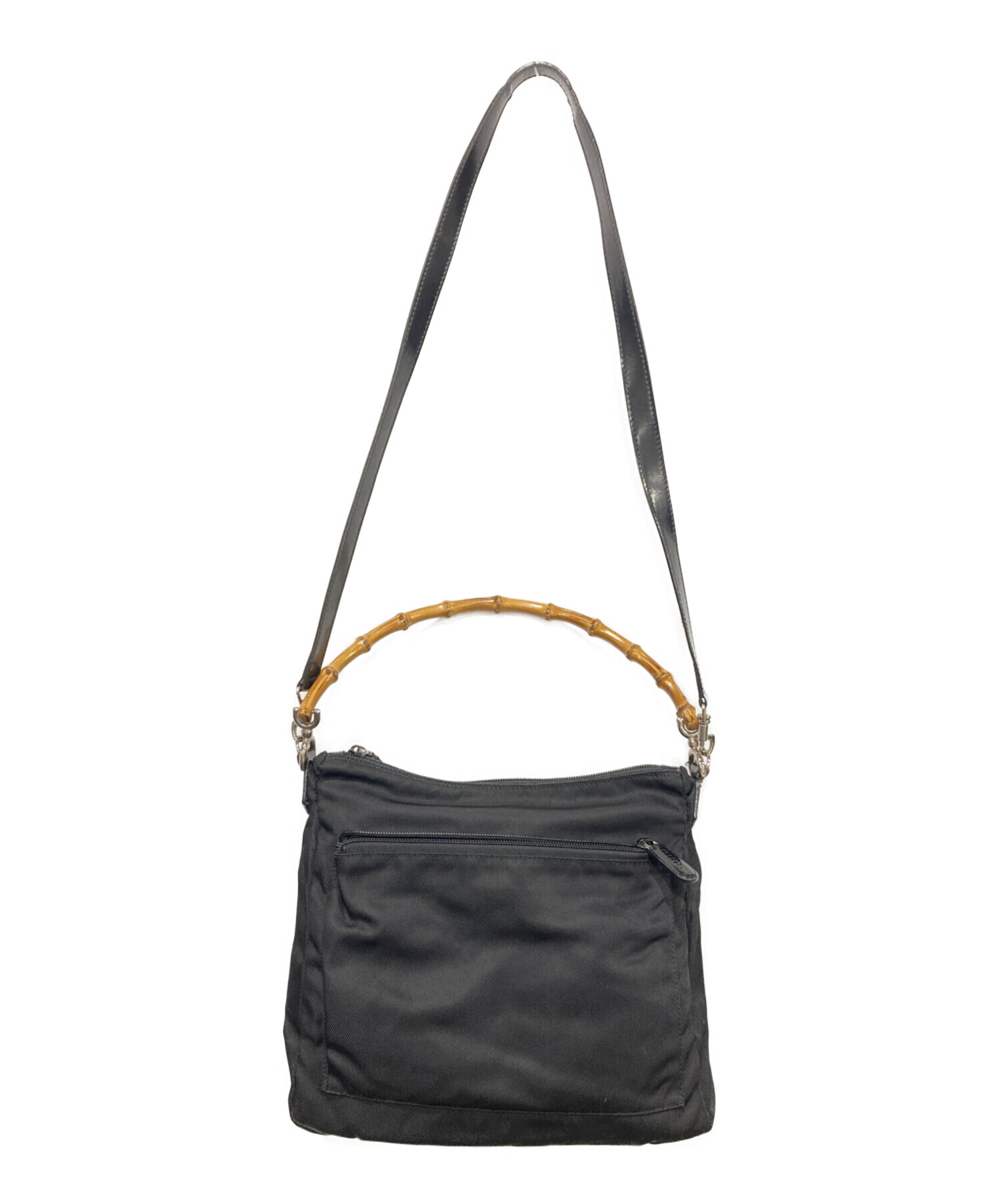 中古・古着通販】GUCCI (グッチ) バンブー2WAYバッグ ブラック