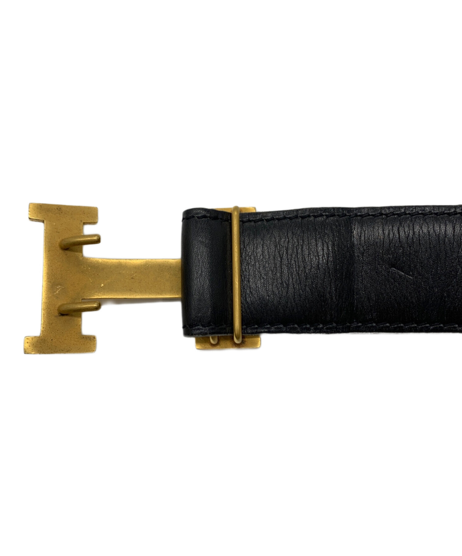 中古・古着通販】HERMES (エルメス) ベルト Hバックル A-L ブラック