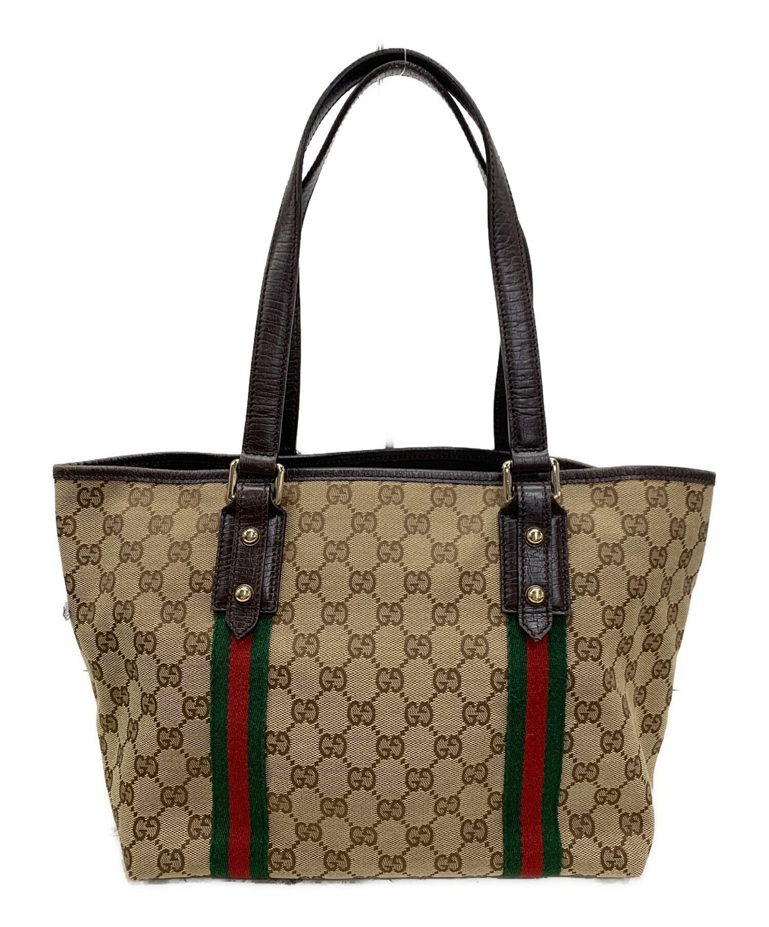 中古・古着通販】GUCCI (グッチ) キャンバストートバッグ ブラウン 