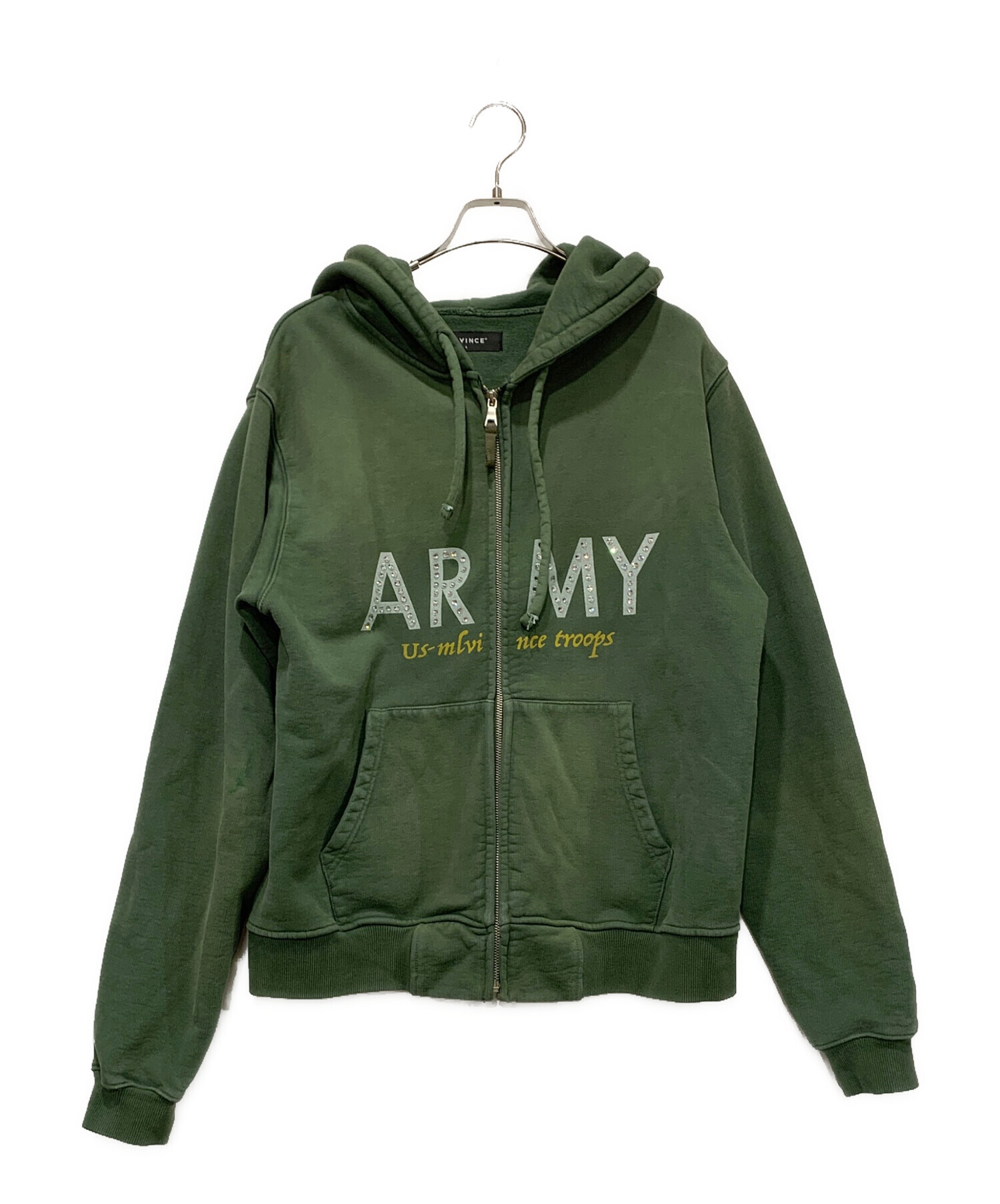 MLVINCE（メルヴィンス）ジップパーカー 中古・古着通販】MLVINCE (メルヴィンス) ARMY ラインストーン ジップ