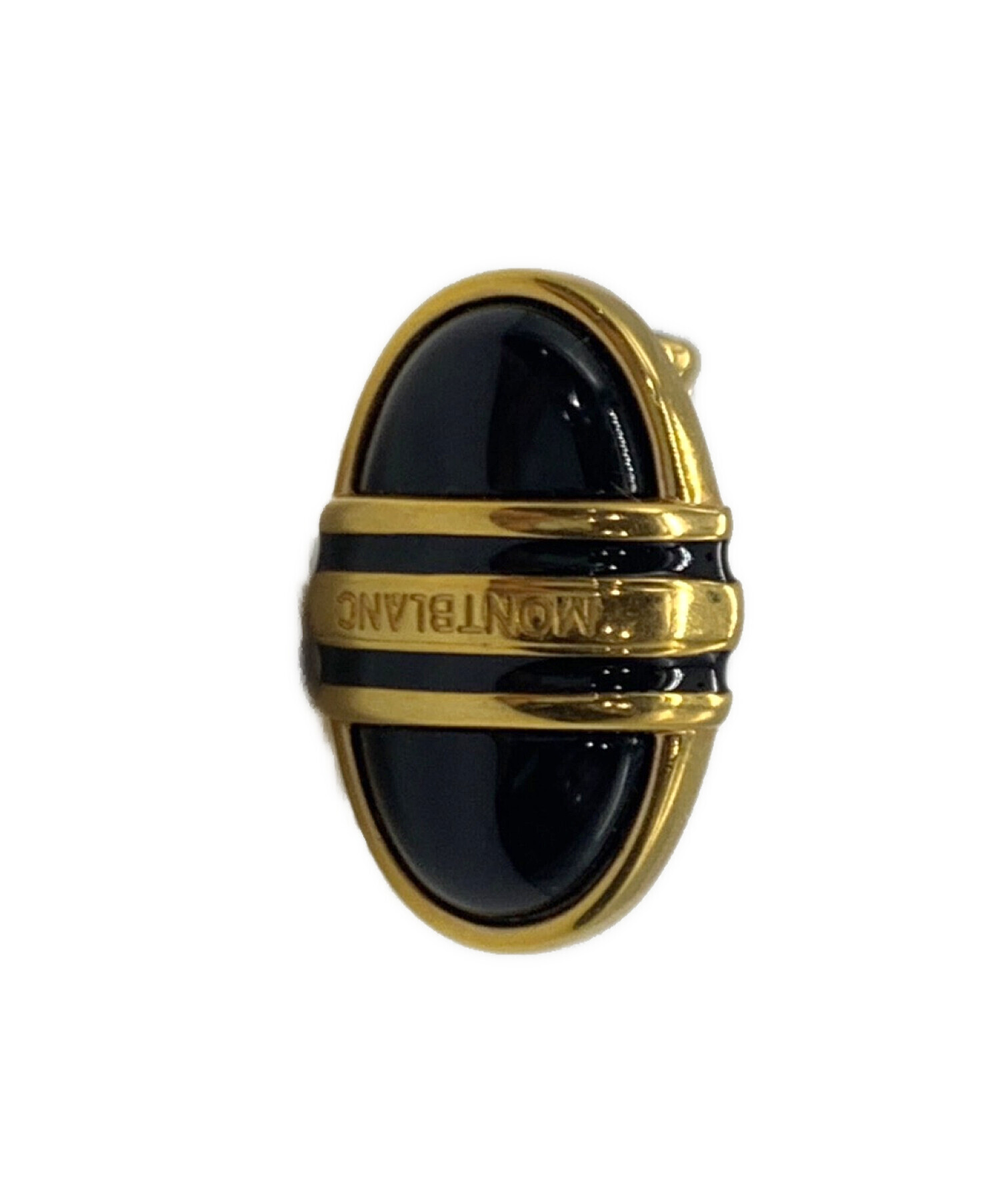 MONTBLANC モンブラン　カフス　ゴールド×ブラック　楕円　箱付き 中古・古着通販】MONTBLANC (モンブラン) カフス ブラック×ゴールド