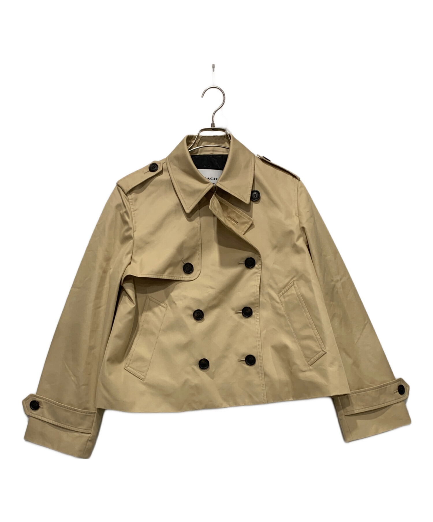コーチ　ショートトレンチコート　ベージュ　サイズXS 【クリーニング済.美品】 中古・古着通販】COACH (コーチ) ショートトレンチコート ベージュ