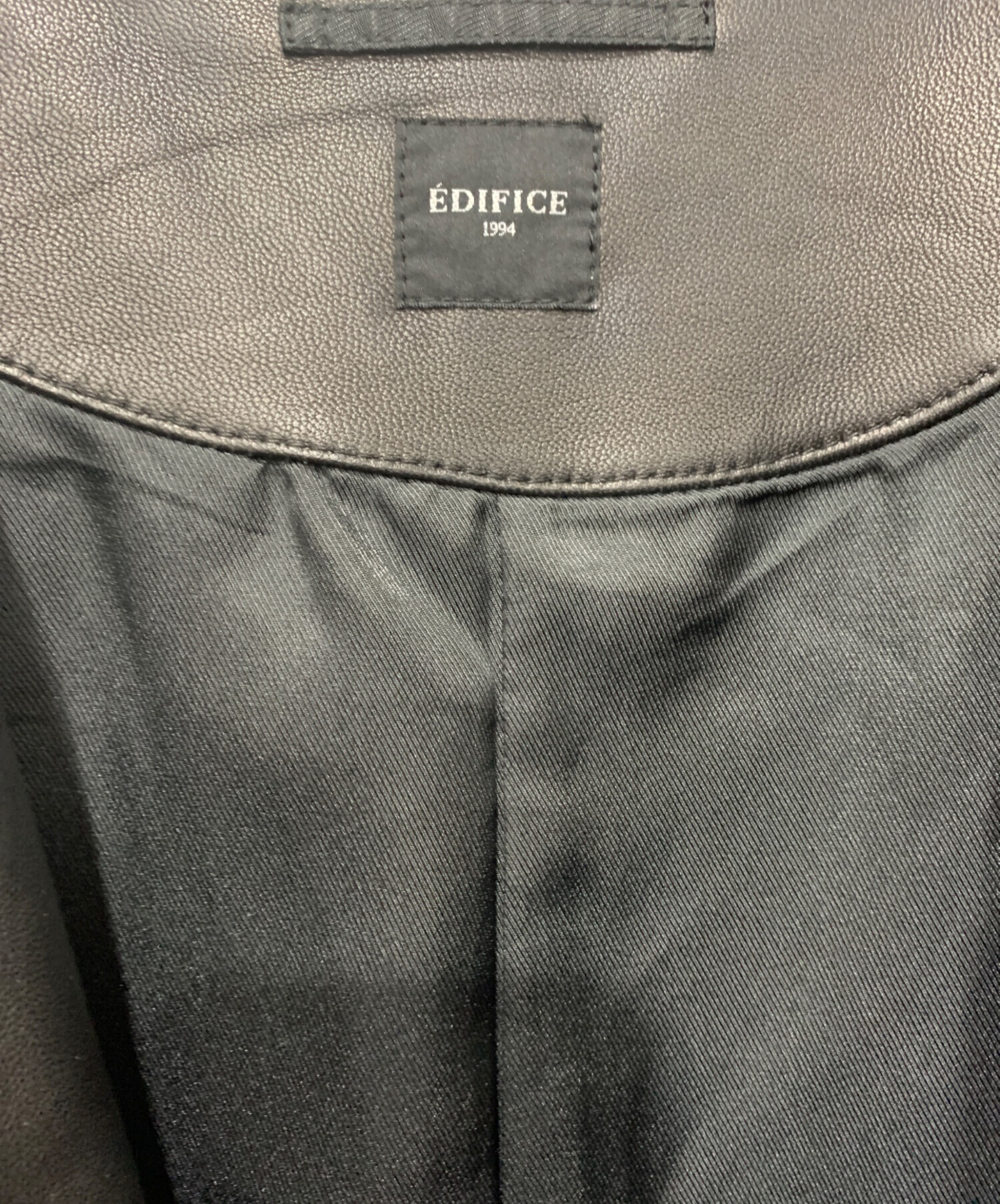 中古・古着通販】EDIFICE (エディフィス) レザージャケット ブラック
