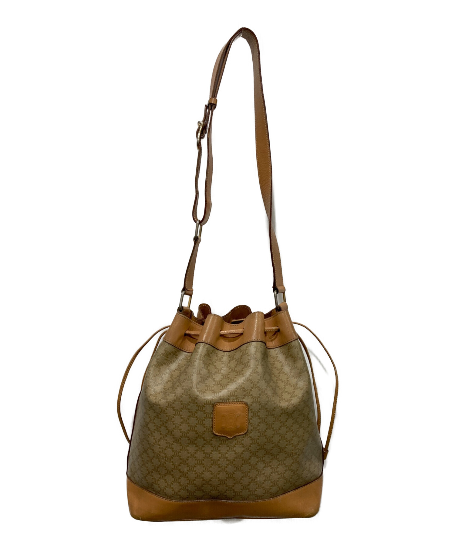 中古・古着通販】CELINE (セリーヌ) 巾着ショルダーバッグ ベージュ