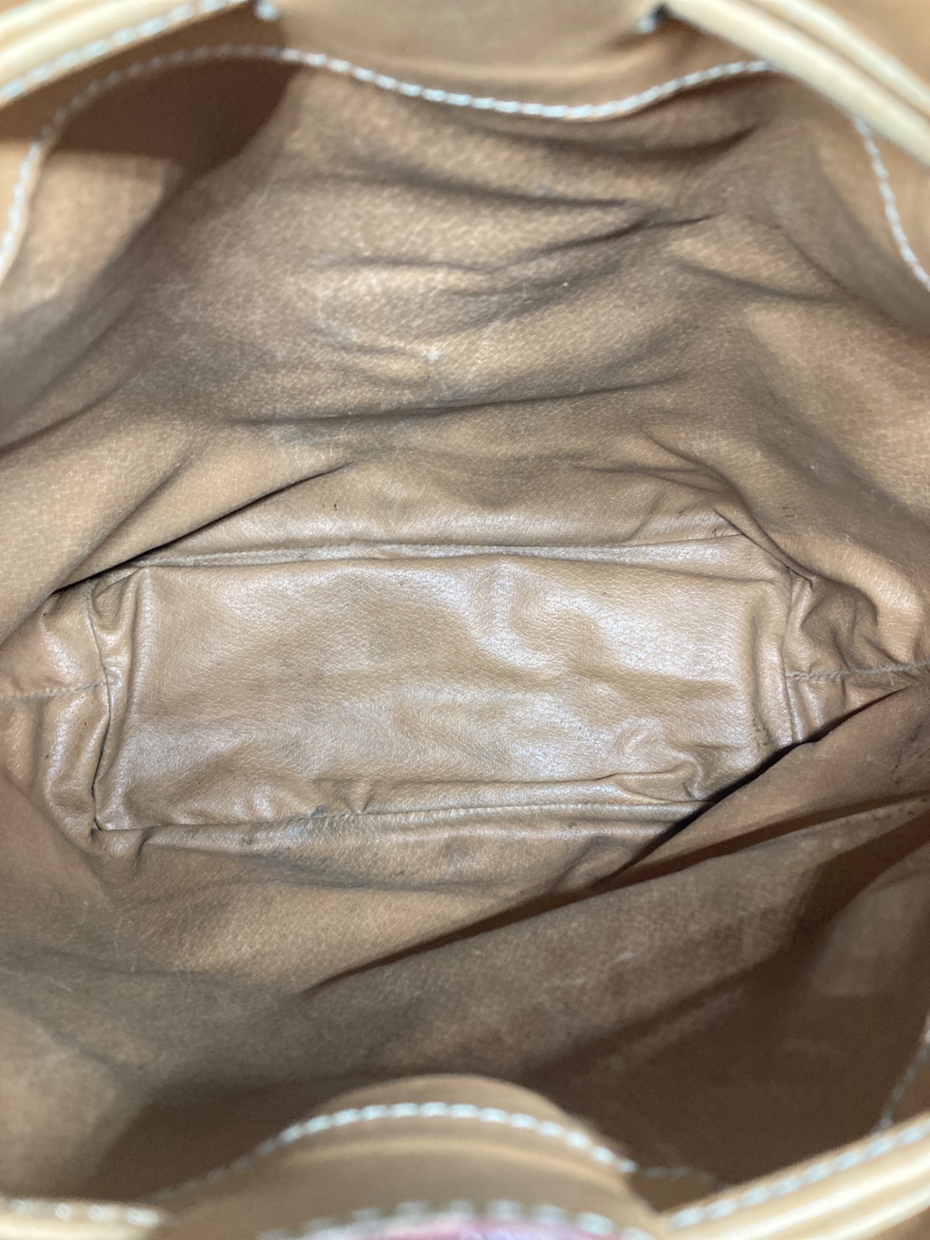 中古・古着通販】CELINE (セリーヌ) 巾着ショルダーバッグ ベージュ