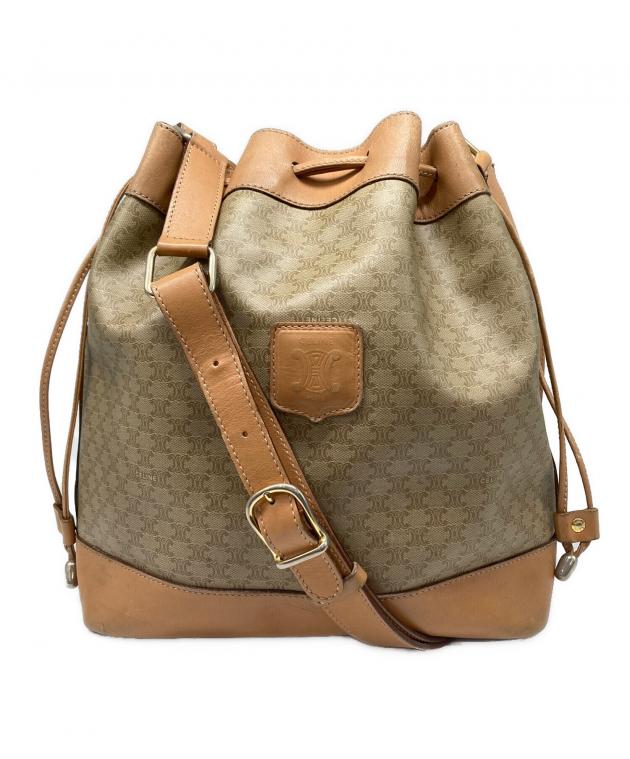 中古・古着通販】CELINE (セリーヌ) 巾着ショルダーバッグ ベージュ