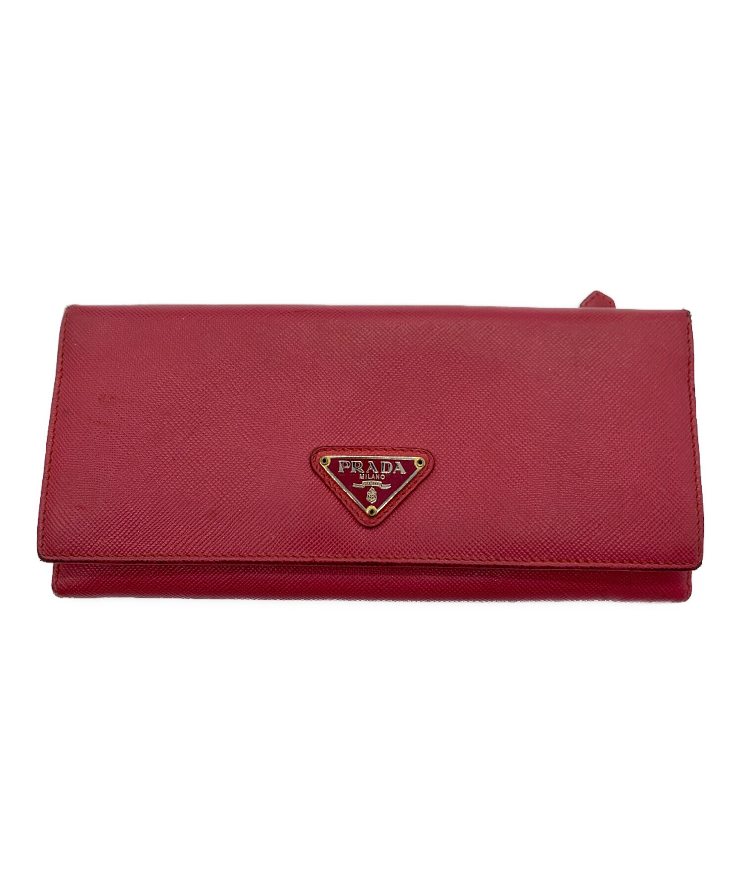 お買い得品　PRADA プラダ　二つ折り　財布　長財布　レザー　ピンク　赤 中古・古着通販】PRADA (プラダ) 長財布 ピンク｜ブランド・古着通販