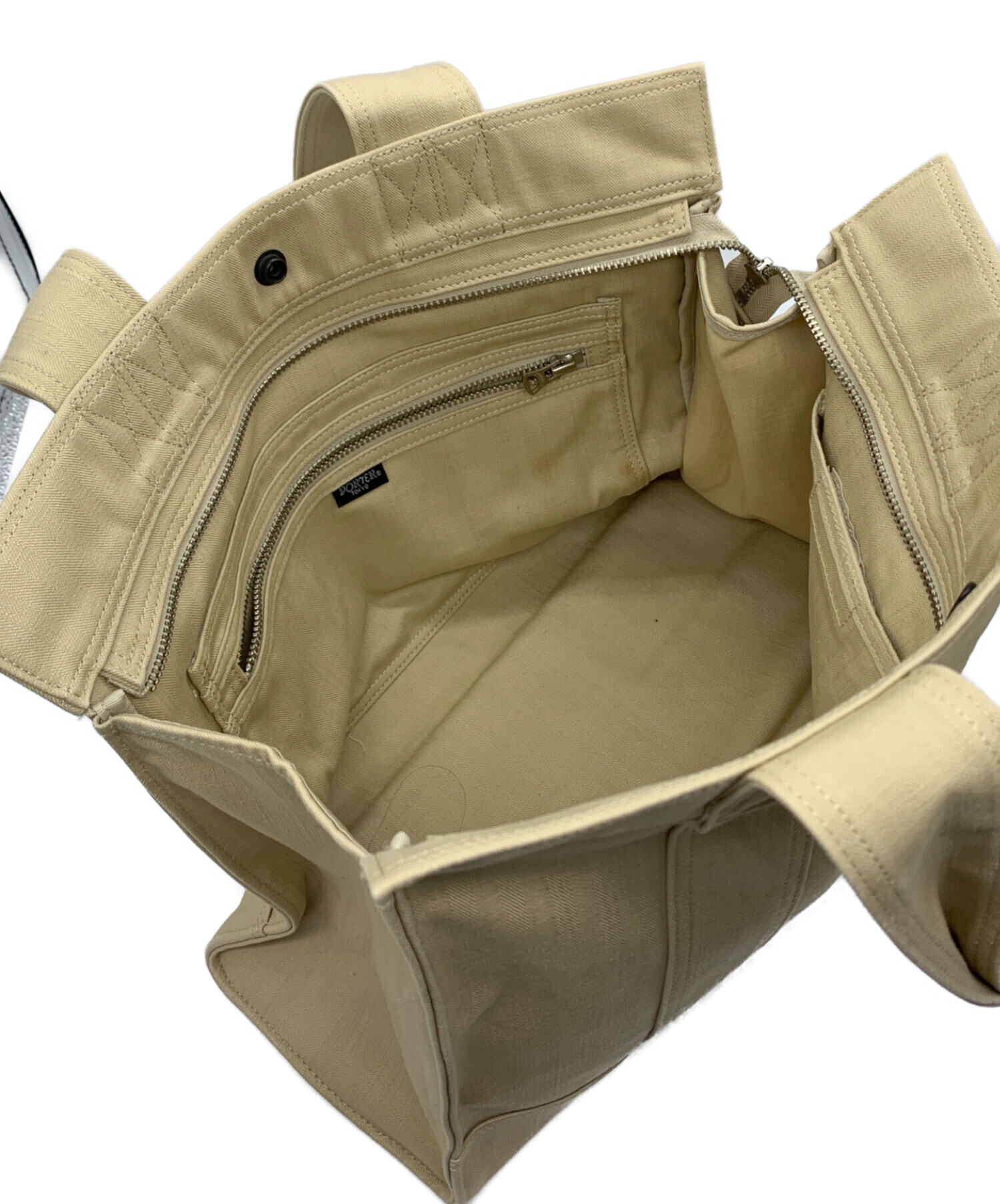 PORTER ポーター トートバッグ  ベージュ 【古着】【中古】【送料無料】 中古・古着通販】PORTER (ポーター) トートバッグ アイボリー