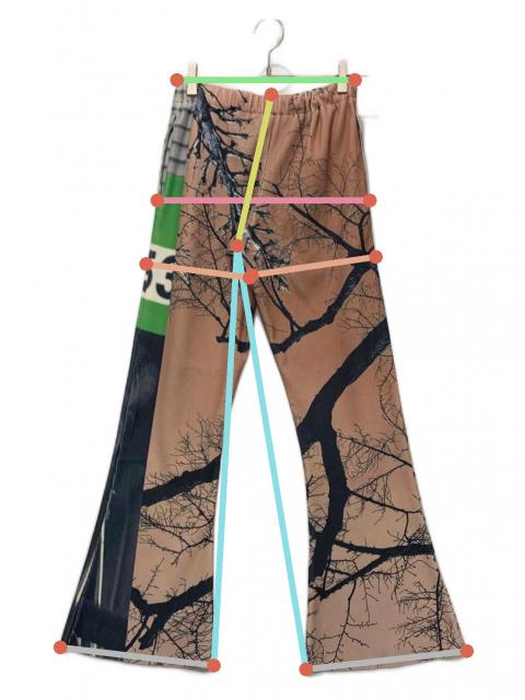 中古・古着通販】NON TOKYO (ノントーキョー) PRINT RIB FLARE PANTS