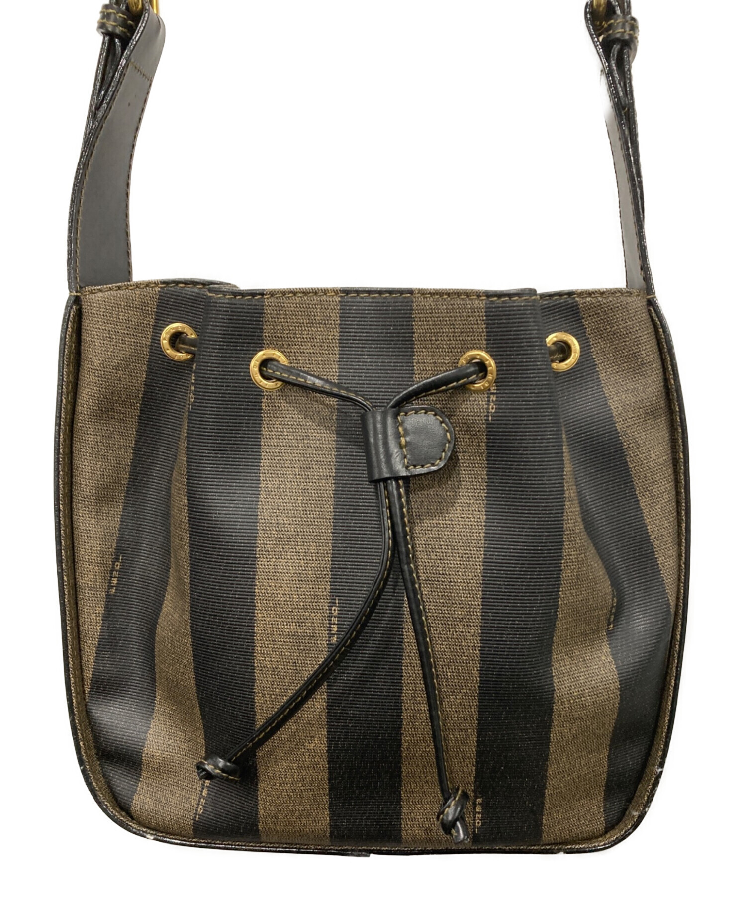 FENDI　ぺカン柄ハンドバッグ　ショルダー兼用　　中古品 中古・古着通販】FENDI (フェンディ) ペカン柄巾着ショルダーバッグ