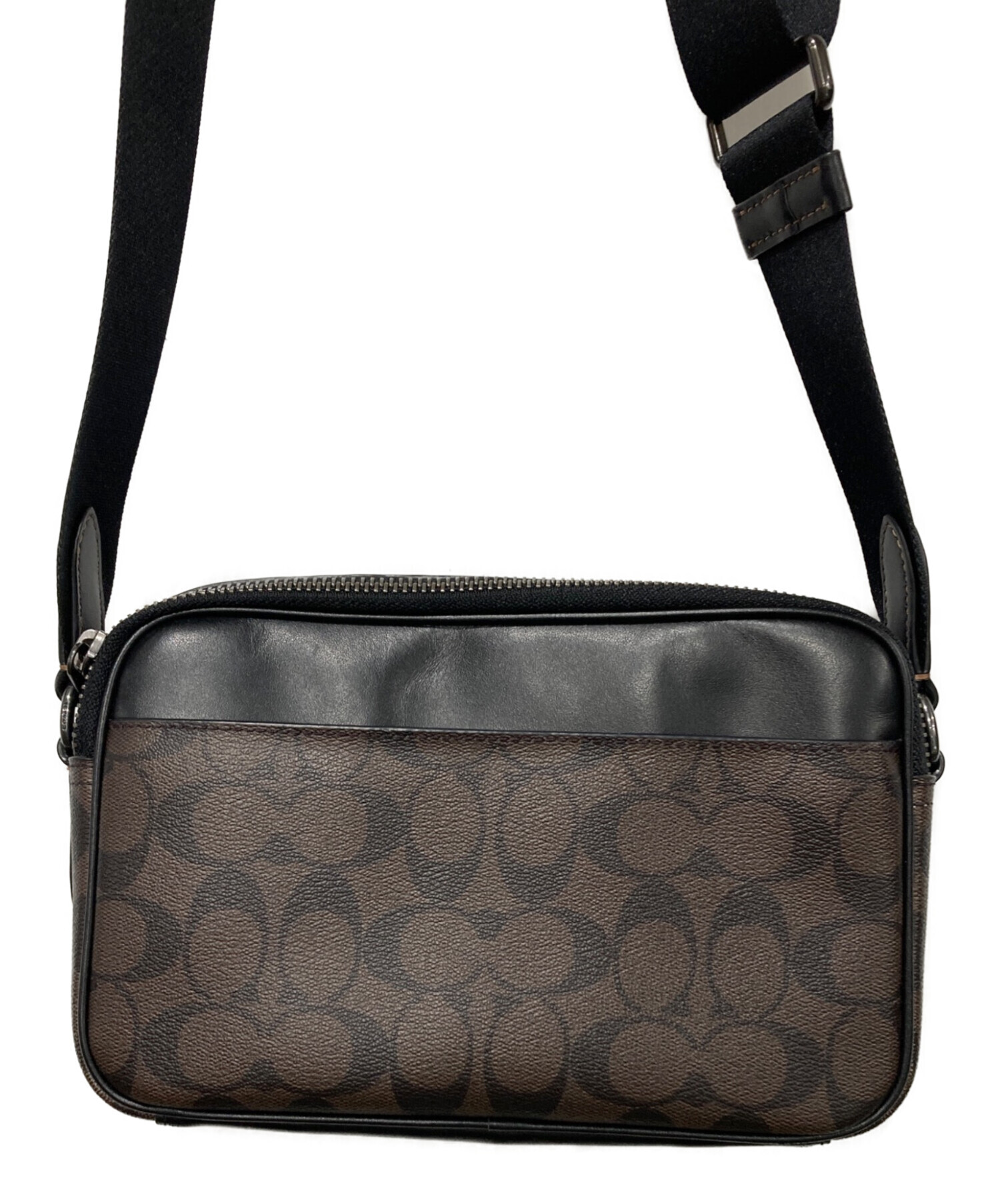 中古・古着通販】COACH (コーチ) ショルダーバッグ ブラック×ブラウン 
