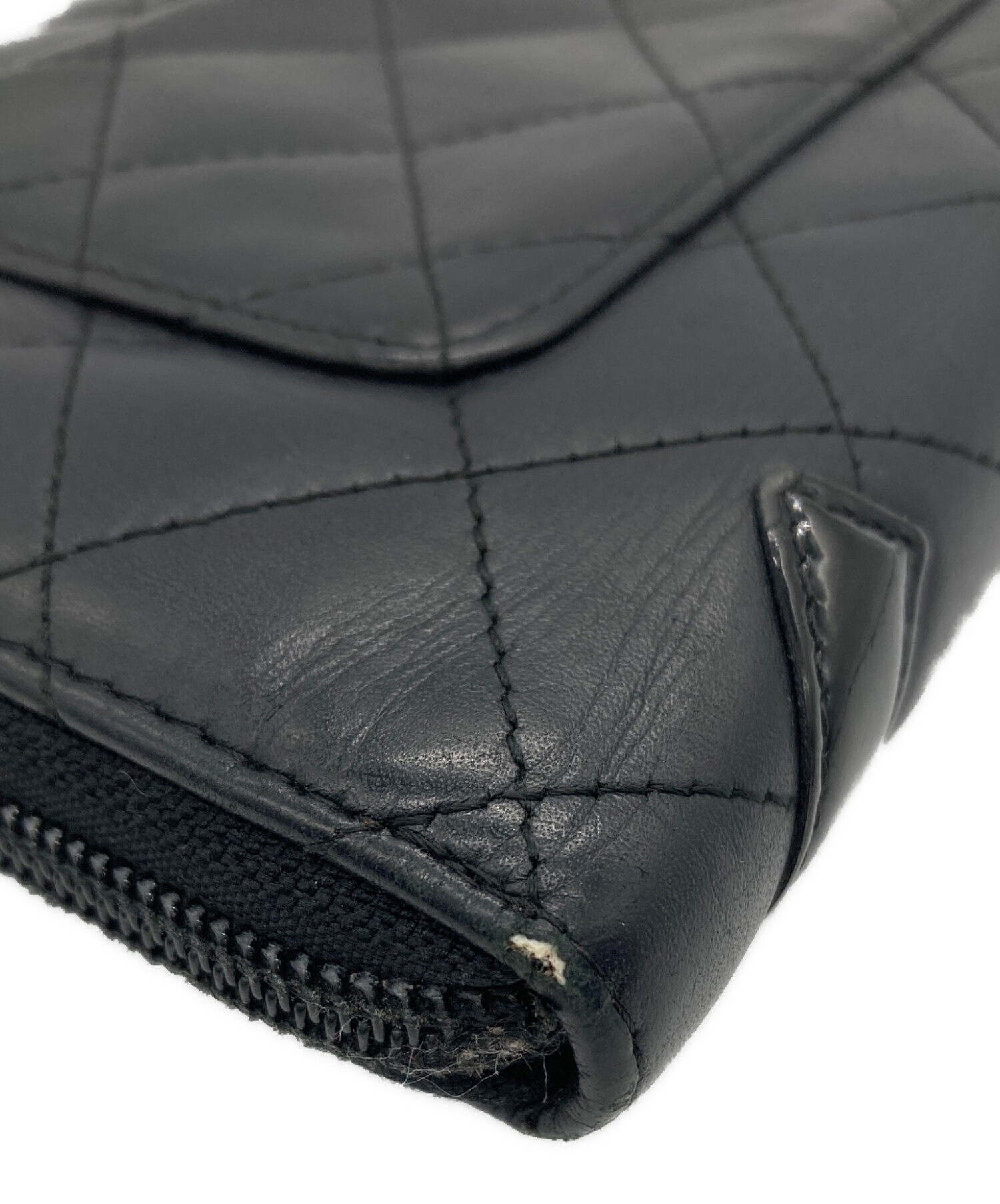 中古・古着通販】CHANEL (シャネル) ラウンドファスナー財布 ブラック