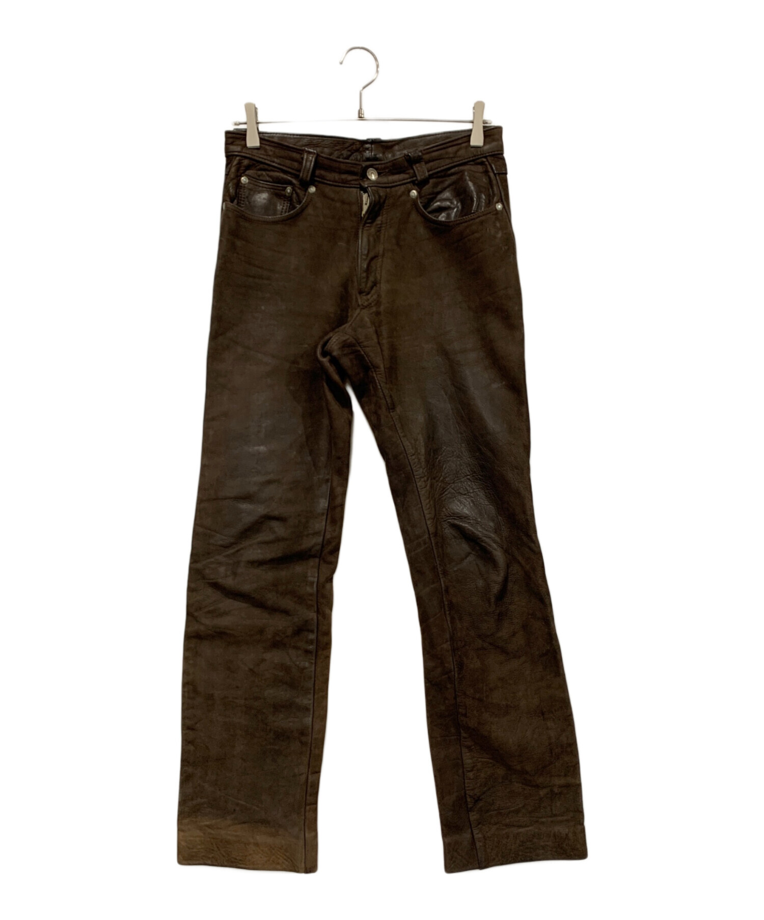 中古・古着通販】Schott (ショット) レザーパンツ ブラウン サイズ