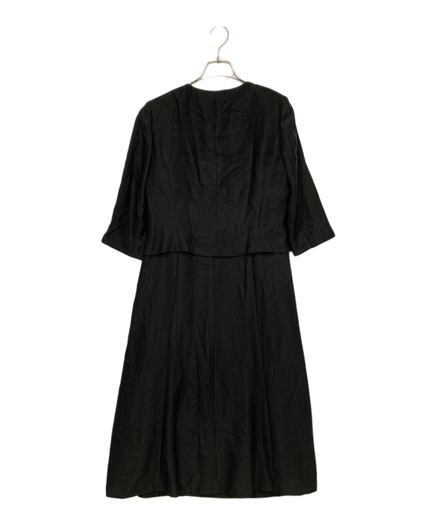 専用　LANVIN SPORT ニットワンピース ブラック サイズ42 中古・古着通販】LANVIN NOIR (ランバン ノワール) 長袖ワンピース