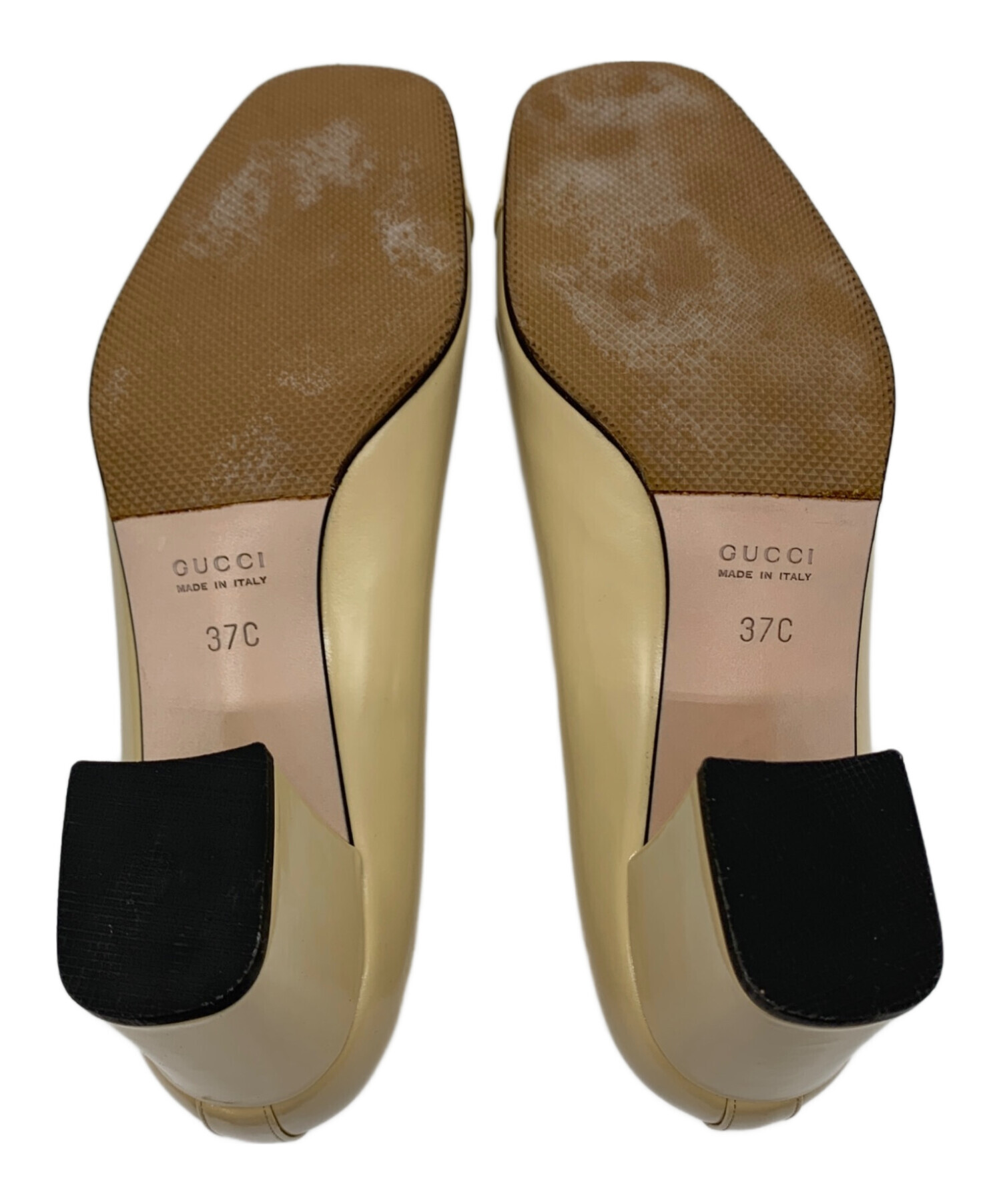 中古・古着通販】GUCCI (グッチ) スクエアトゥーパンプス ベージュ