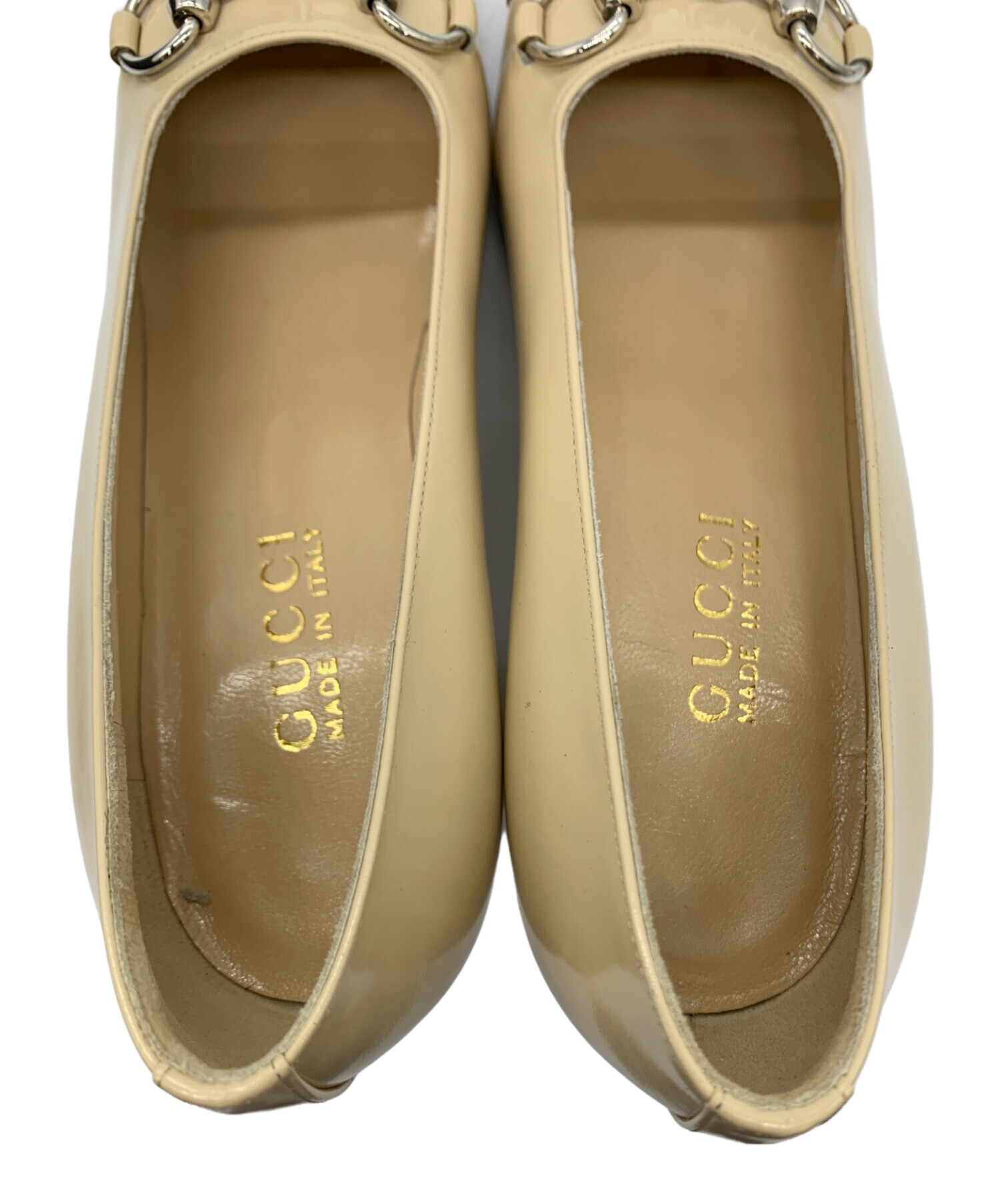 中古・古着通販】GUCCI (グッチ) スクエアトゥーパンプス ベージュ