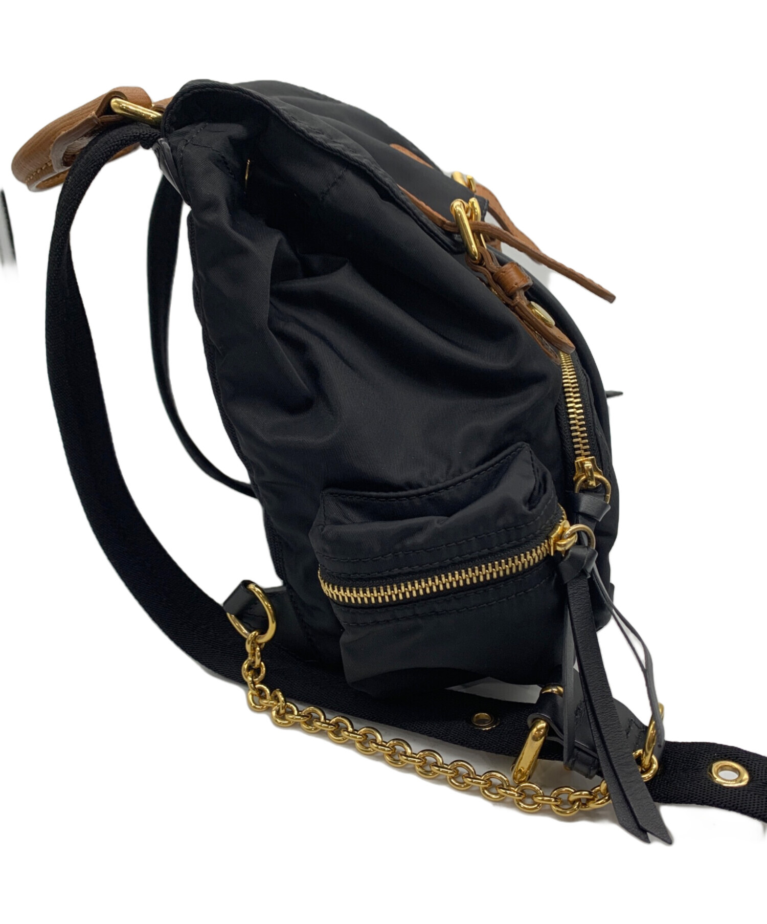 美品　BURBERRY LONDON ナイロン×レザー　バックパック　黒 中古・古着通販】BURBERRY (バーバリー) ナイロンミニリュック