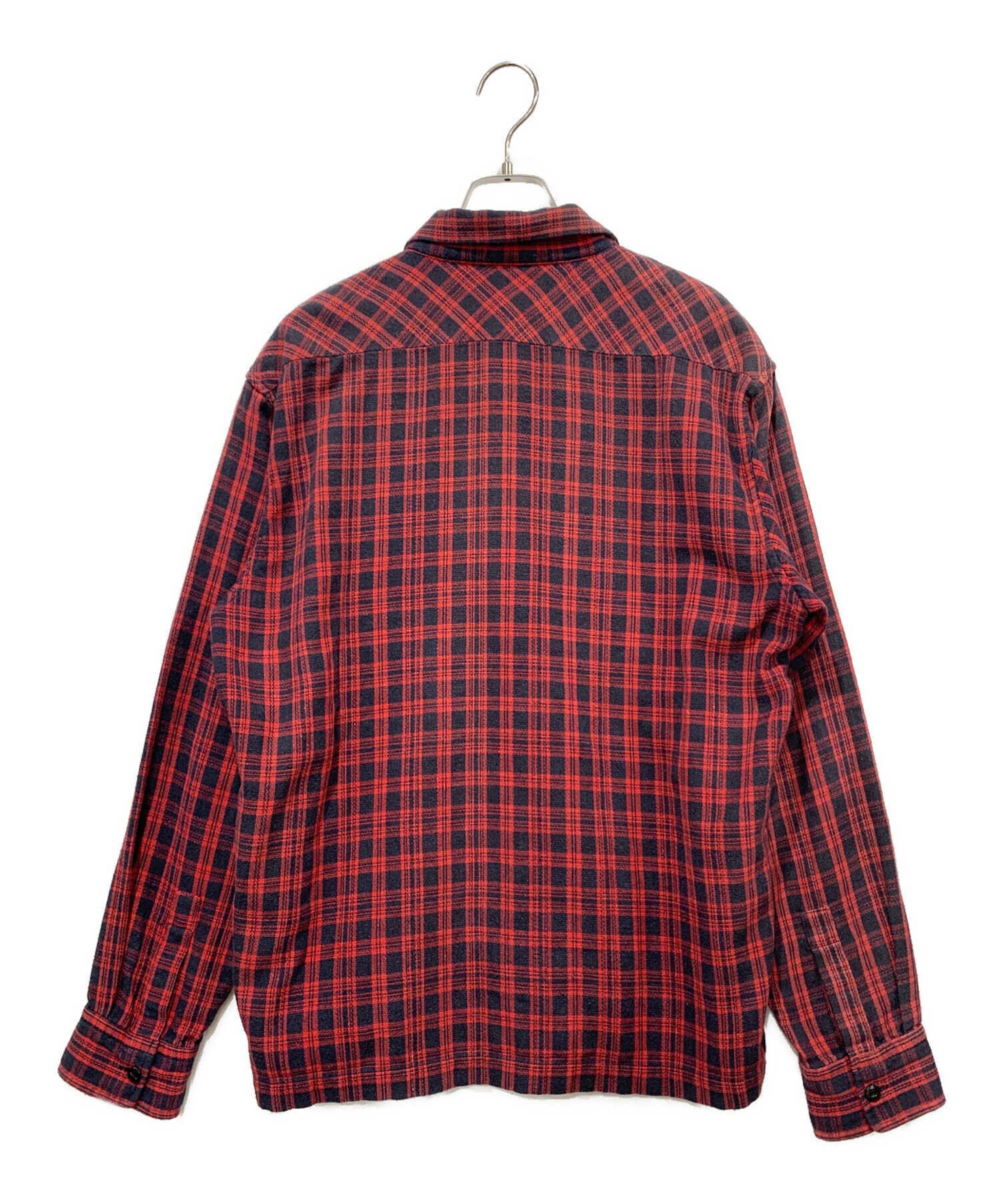 中古・古着通販】Schott (ショット) 長袖シャツ レッド×ネイビー