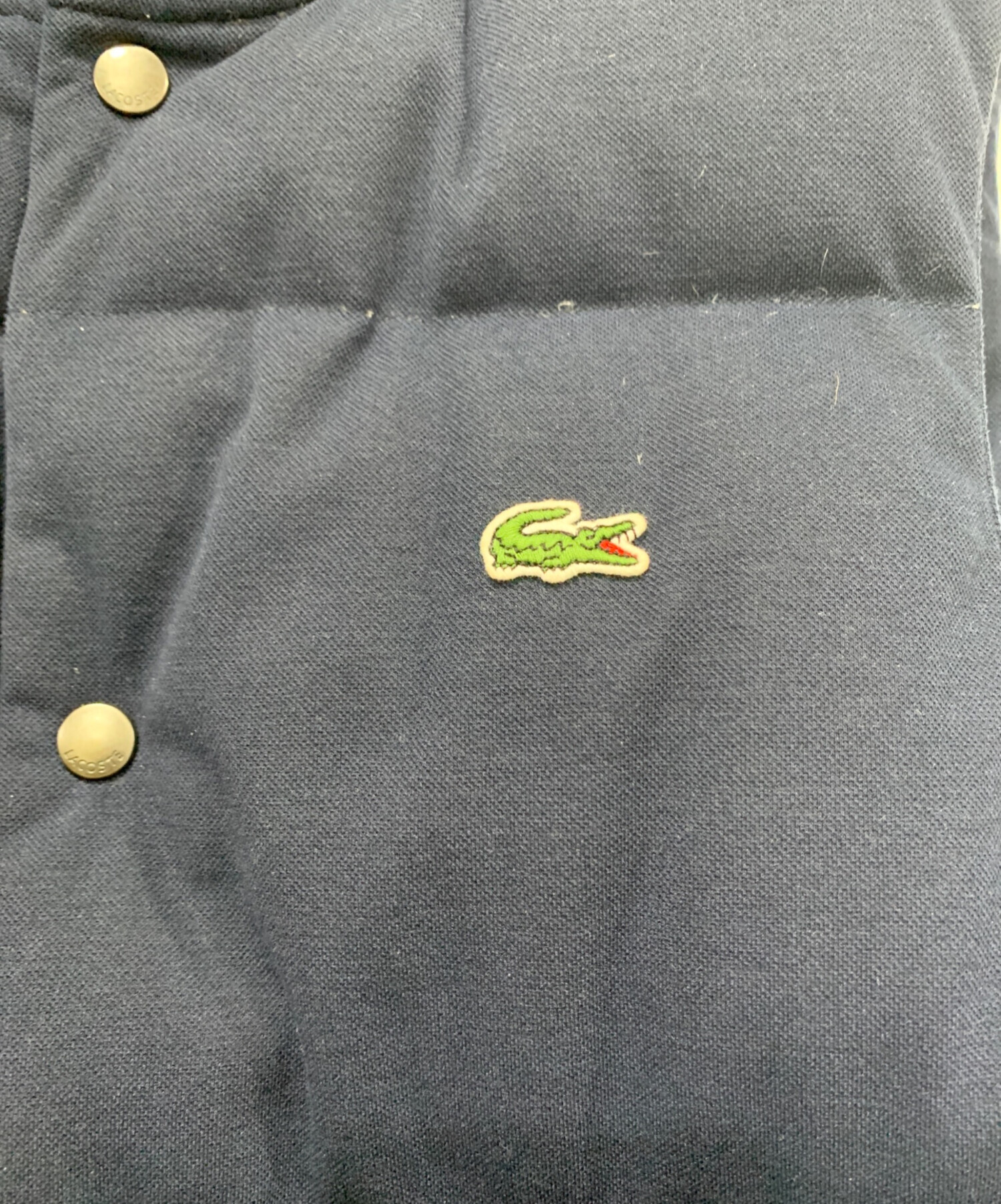 中古・古着通販】LACOSTE (ラコステ) ピケダウンベスト ネイビー