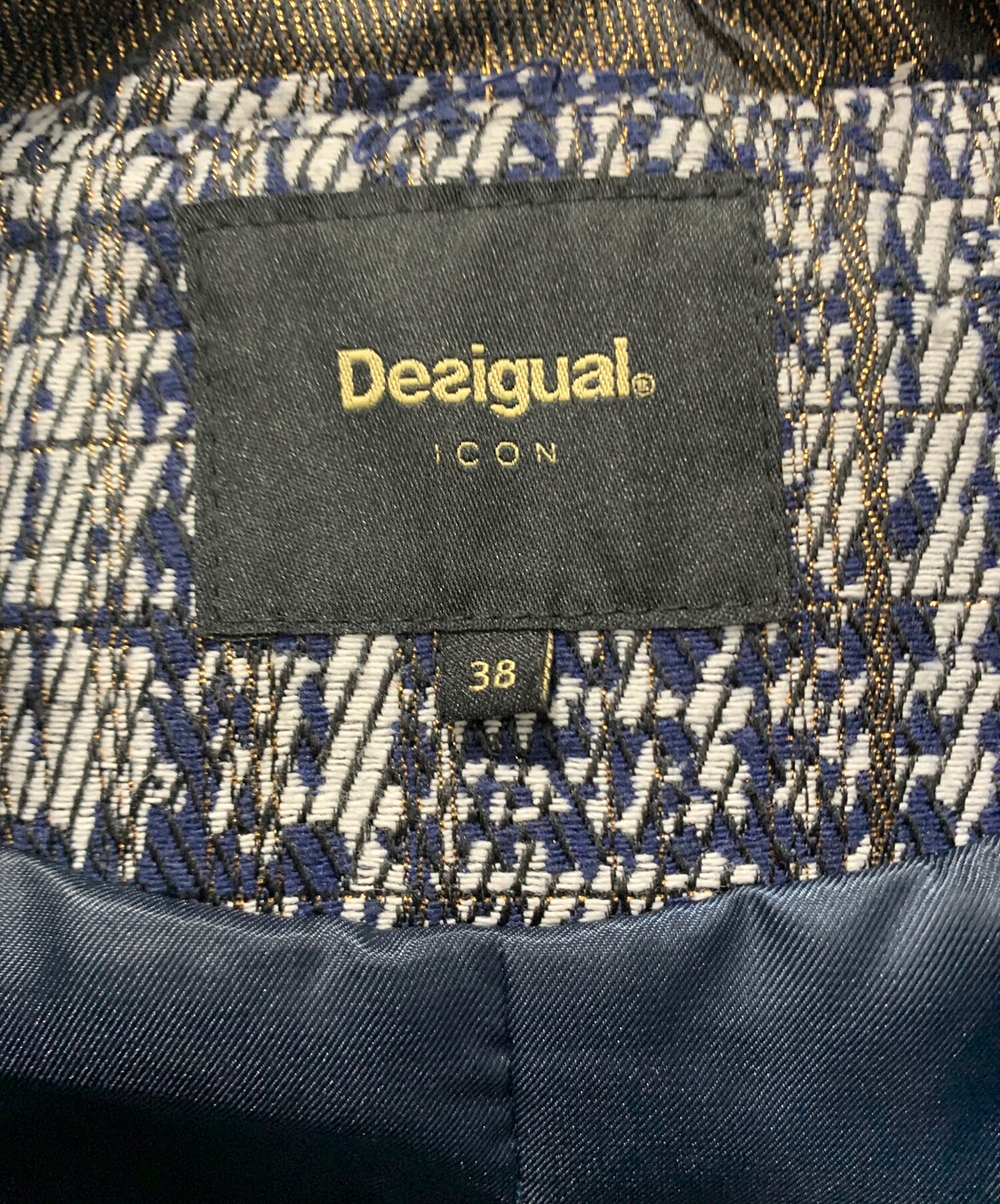 中古・古着通販】Desigual (デシグアル) デニム総柄パッチワークコート