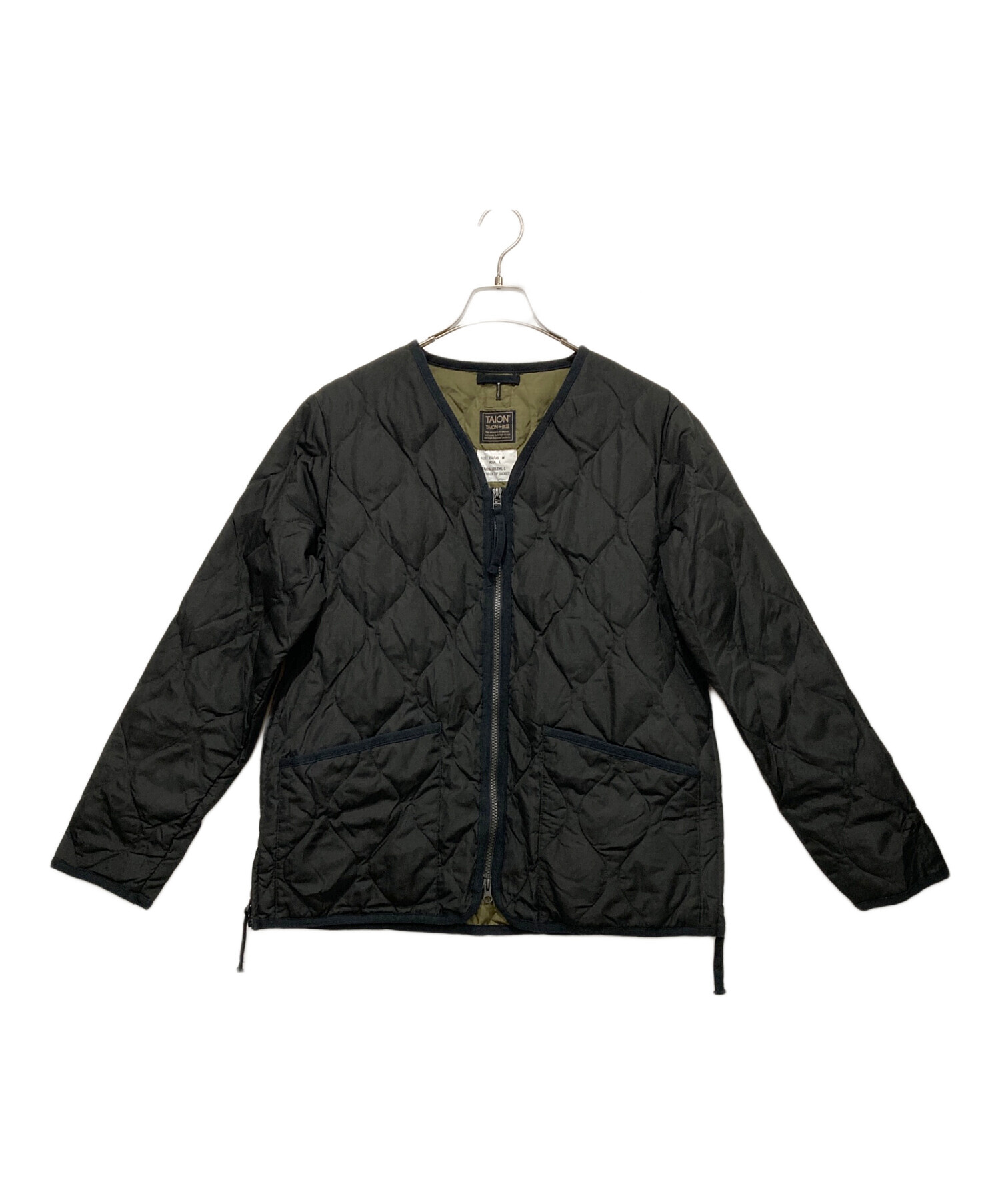 中古・古着通販】TAION (タイオン) V NECK ZIP JACKETS ブラック