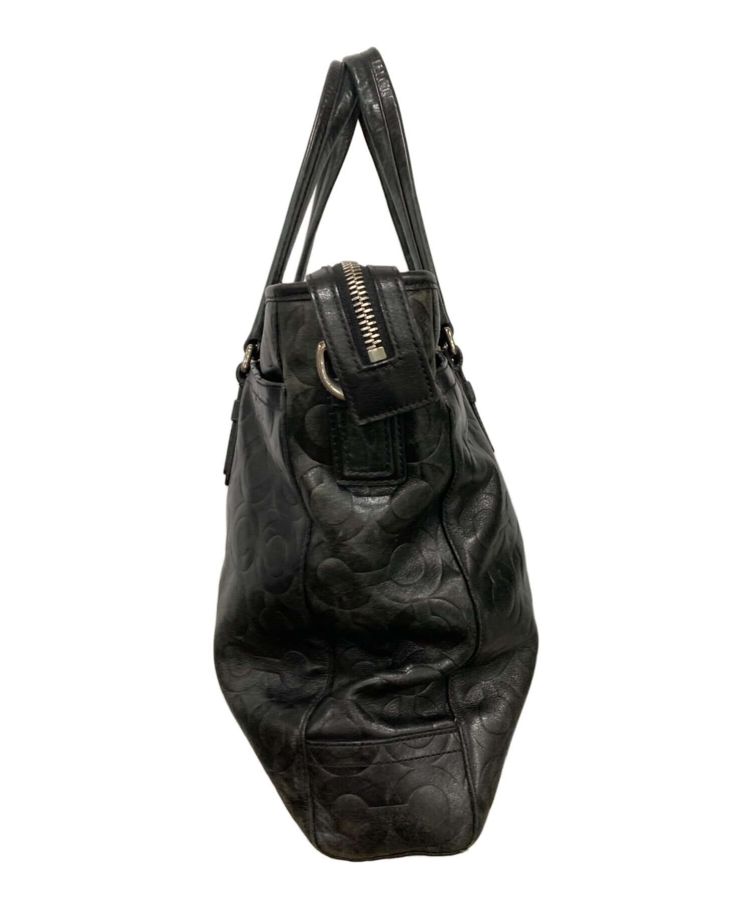 中古・古着通販】COACH (コーチ) レザートートバッグ ブラック