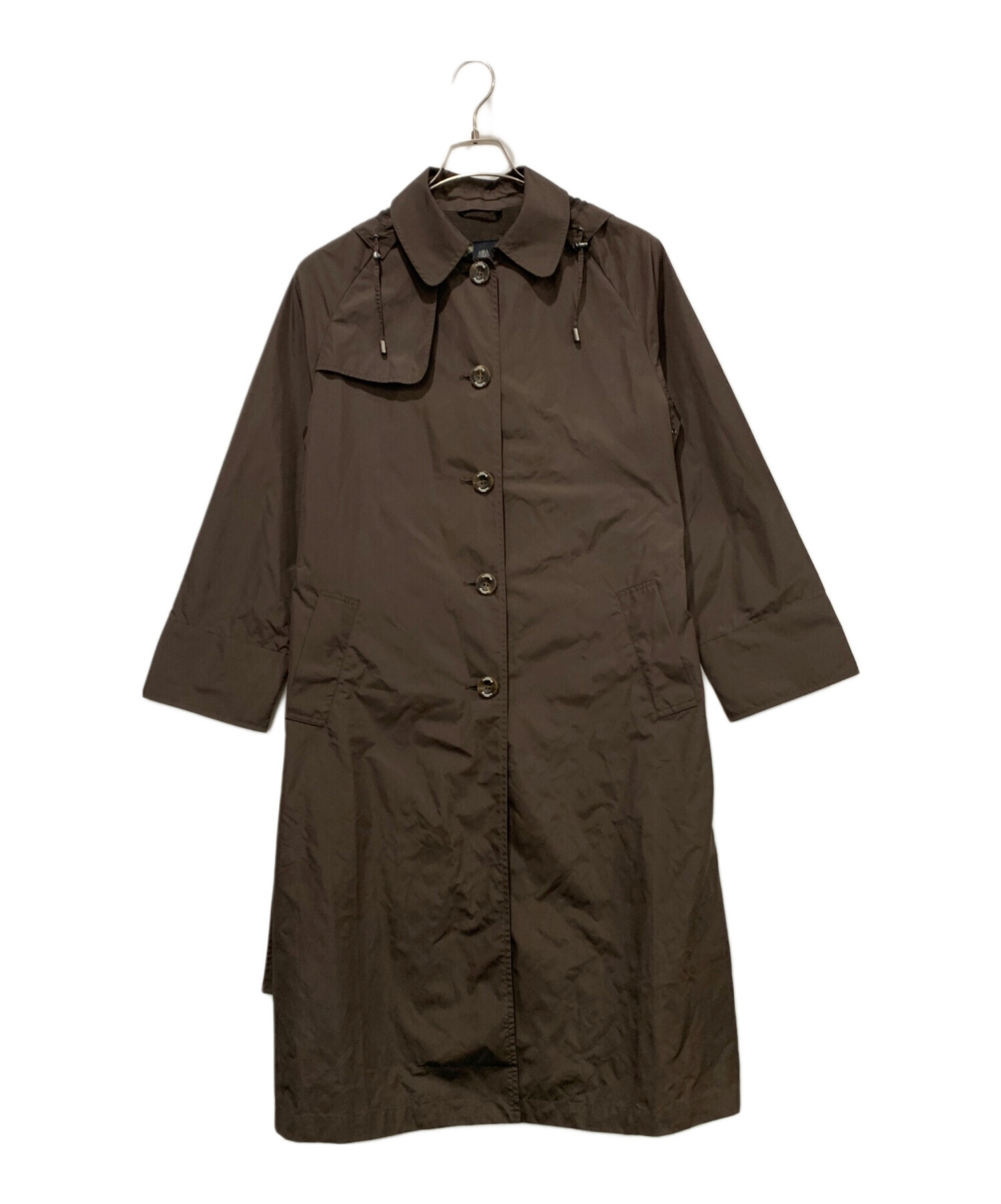 「再値下げ」アクアスキュータム羊革コートブラウン 中古・古着通販】Aquascutum (アクアスキュータム) フーデッドコート