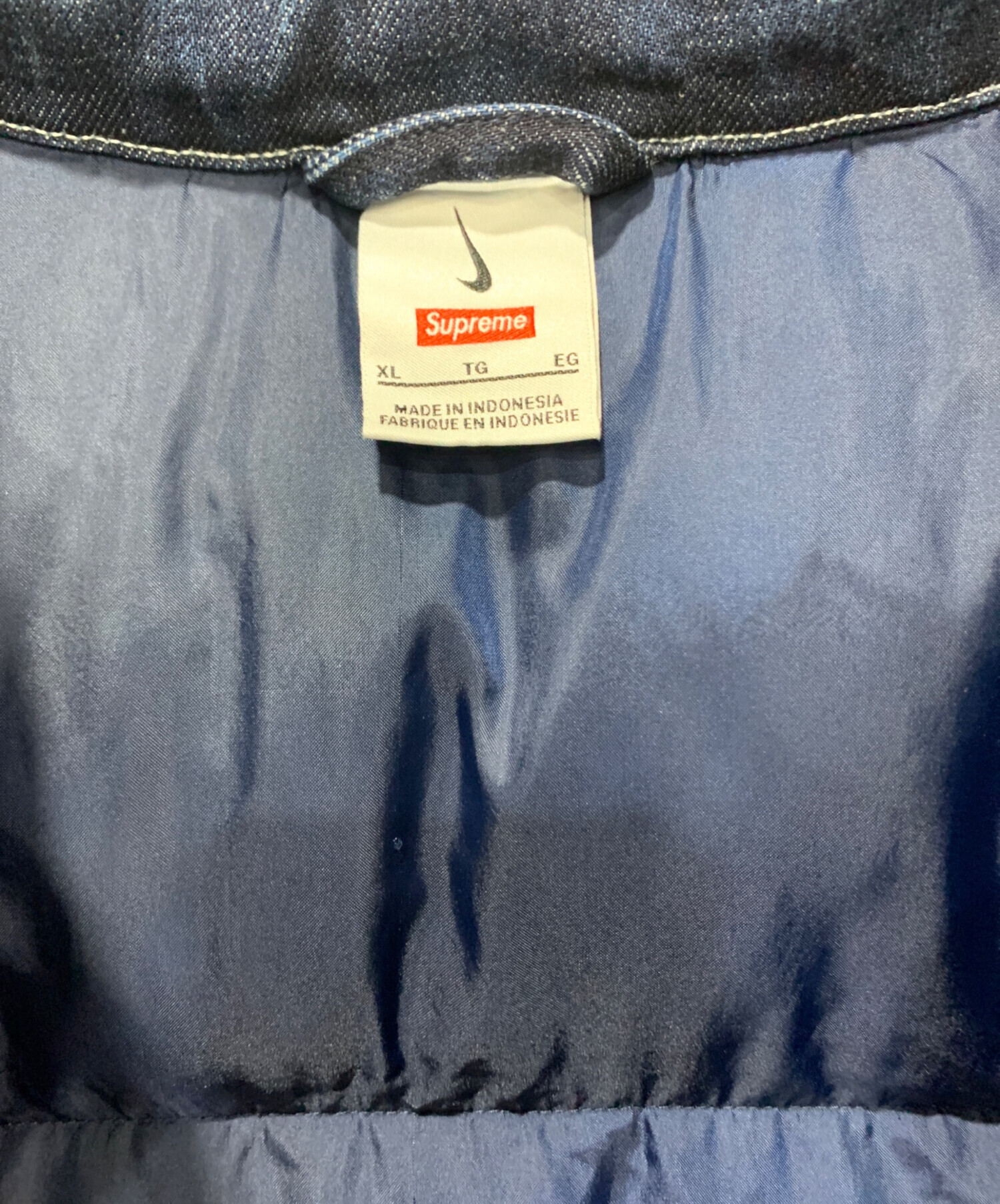 中古・古着通販】NIKE (ナイキ) SUPREME (シュプリーム) Denim Puffer