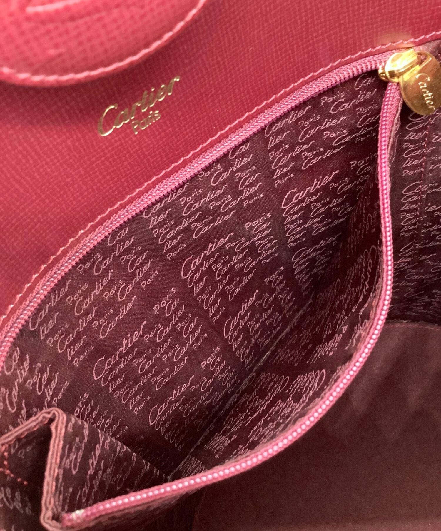 中古・古着通販】Cartier (カルティエ) ワンショルダーバッグ ボルドー