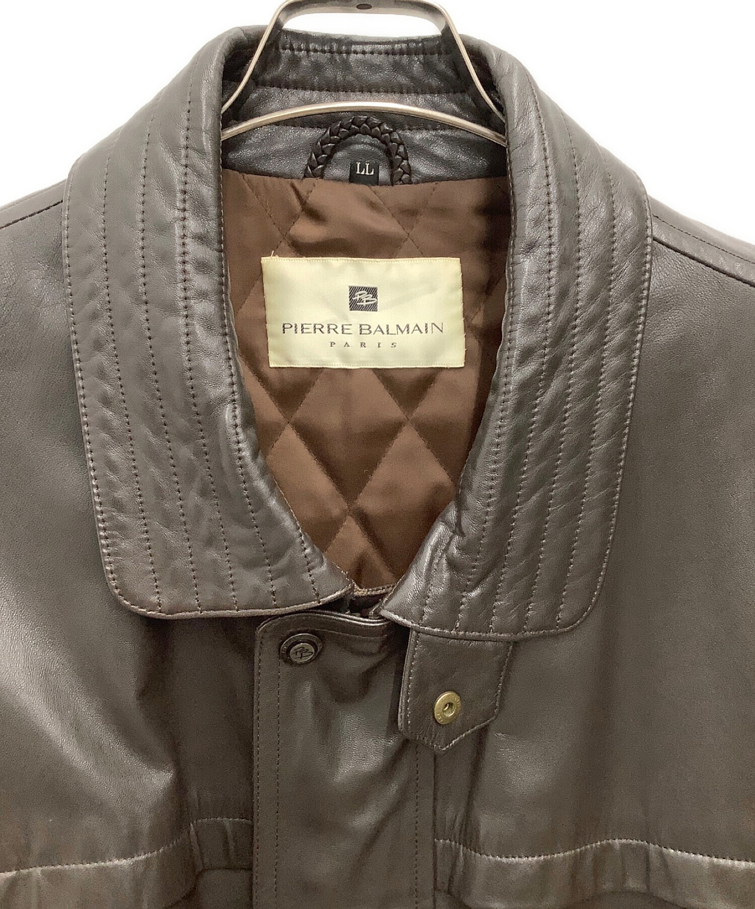 中古・古着通販】PIERRE BALMAIN (ピエール バルマン) レザーコート