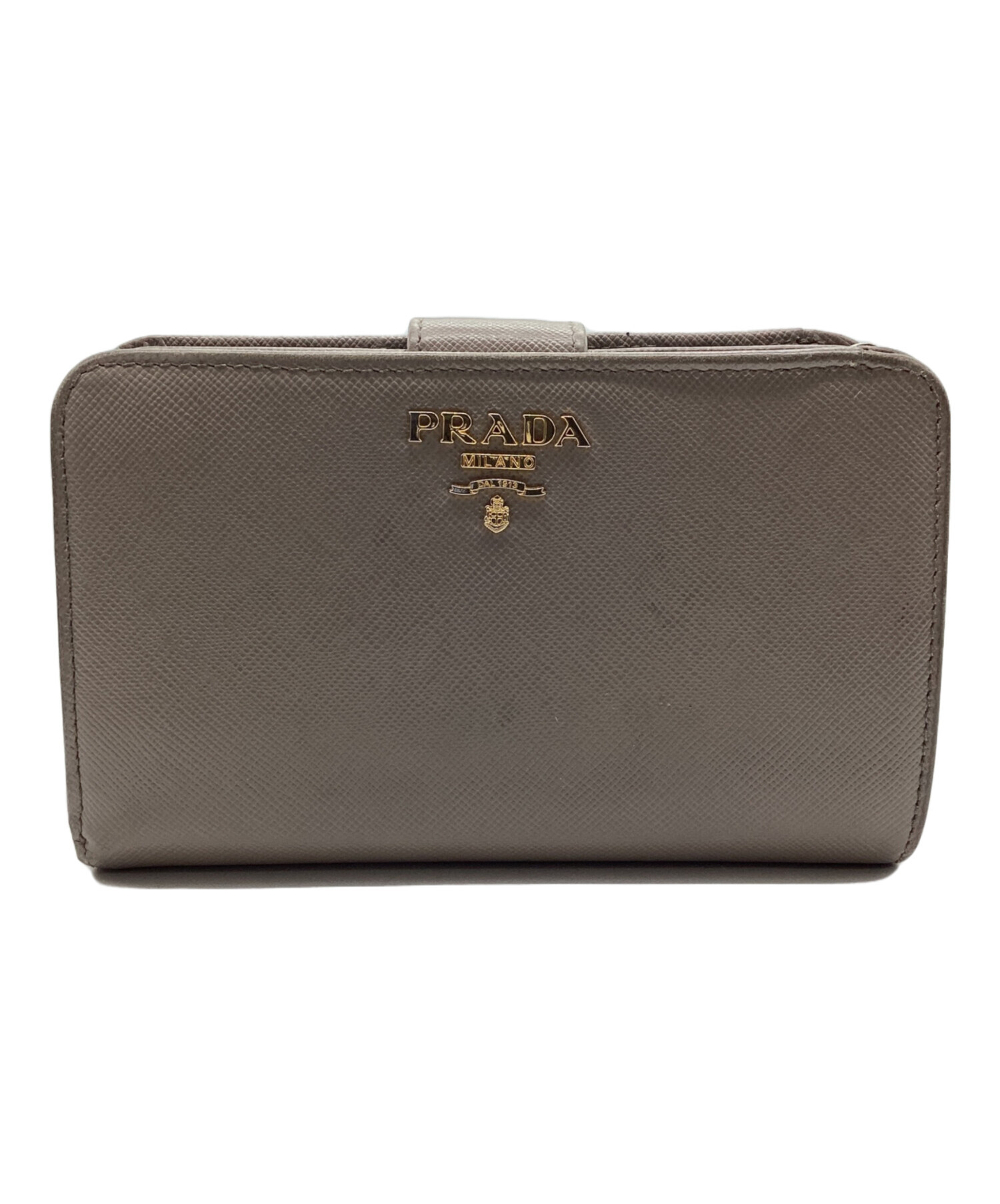 PRADA 二つ折り財布 グレー PRADA プラダ 二つ折り財布 コンパクト財布