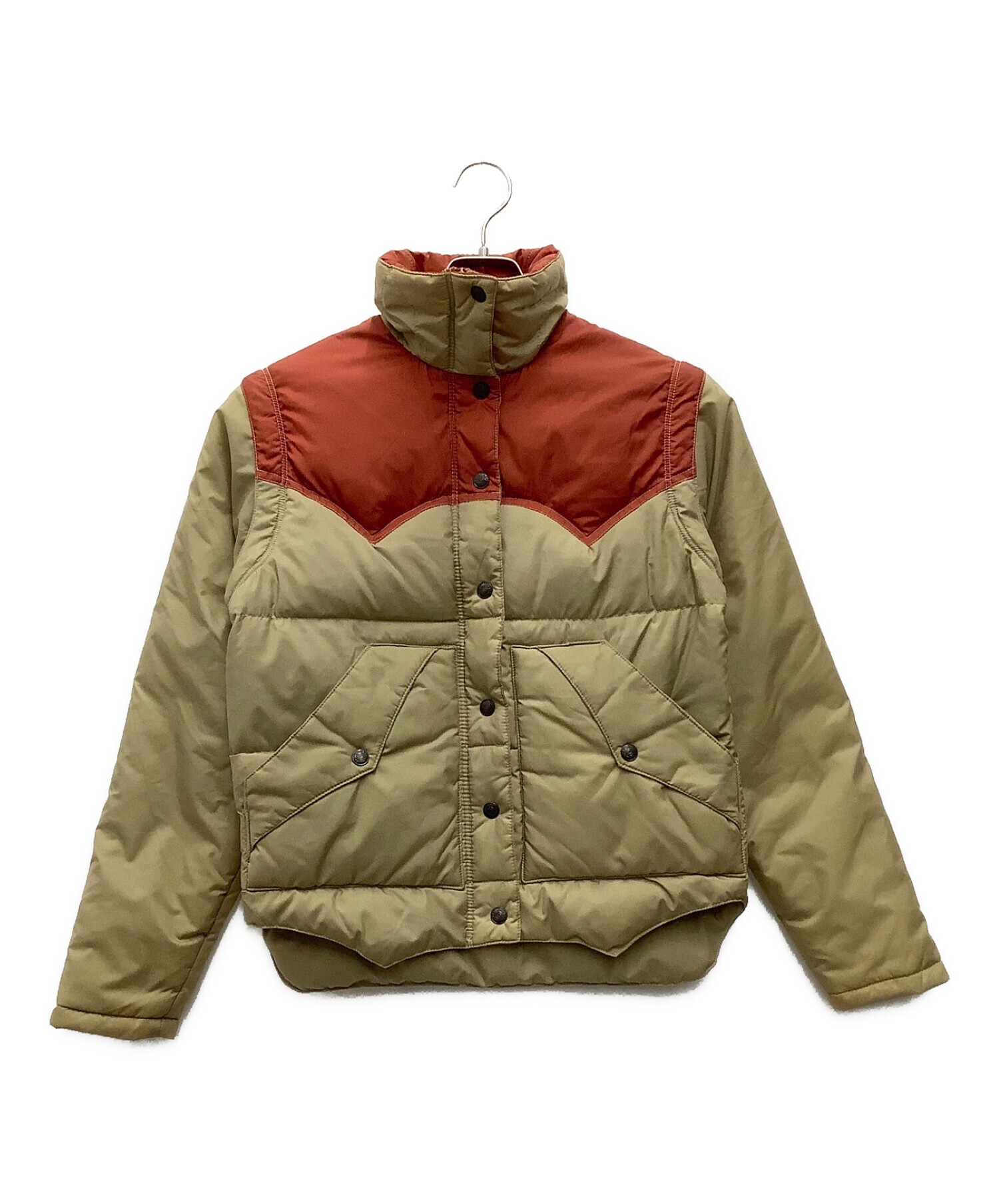 デトロイトジャケット ベージュ 裏地ダウン レッド 中古・古着通販】SKI DADDLE (スキードル) オールドダウンジャケット
