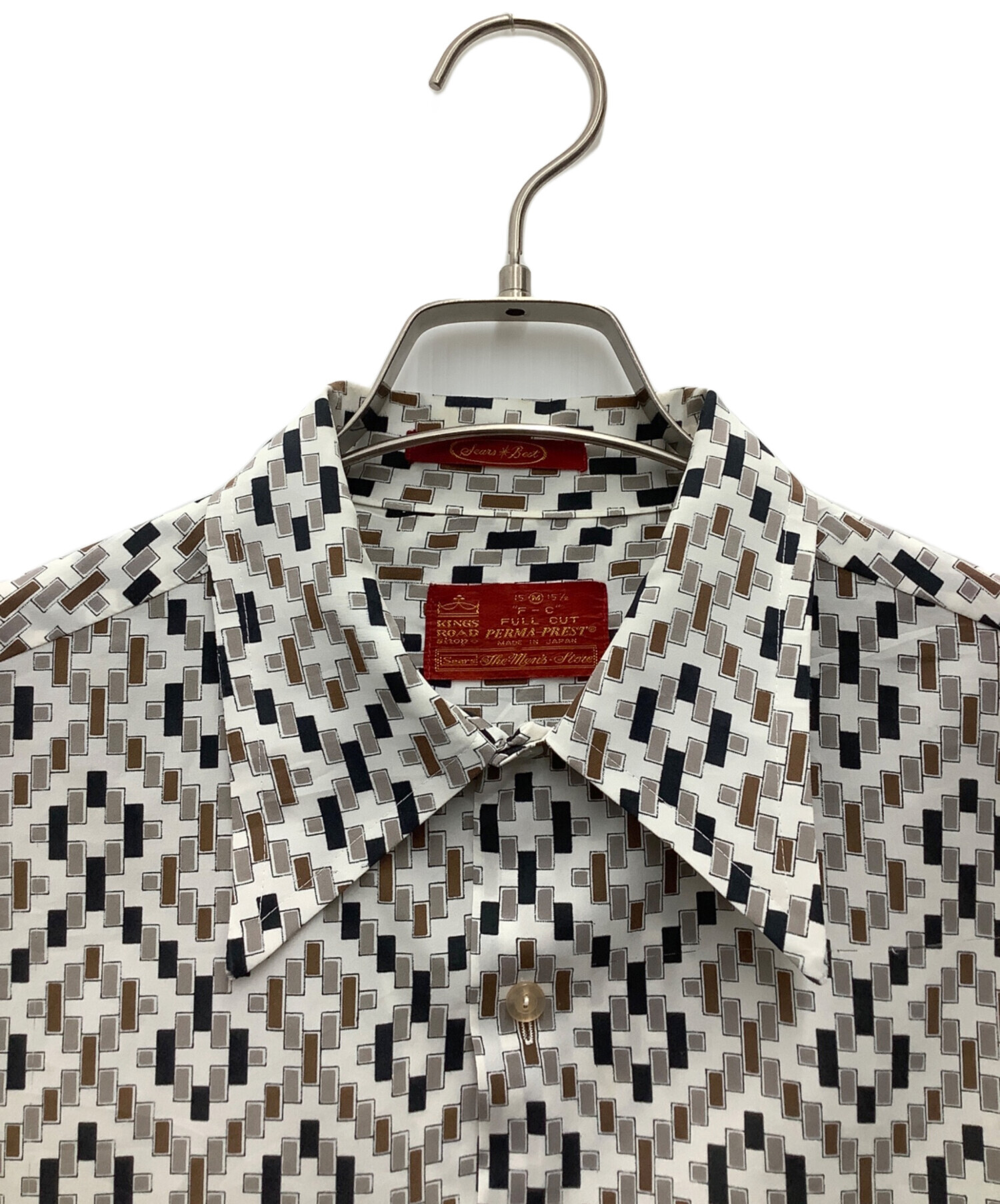 中古・古着通販】Sears (シアーズ) 70S 半袖シャツ ブラック×グレー