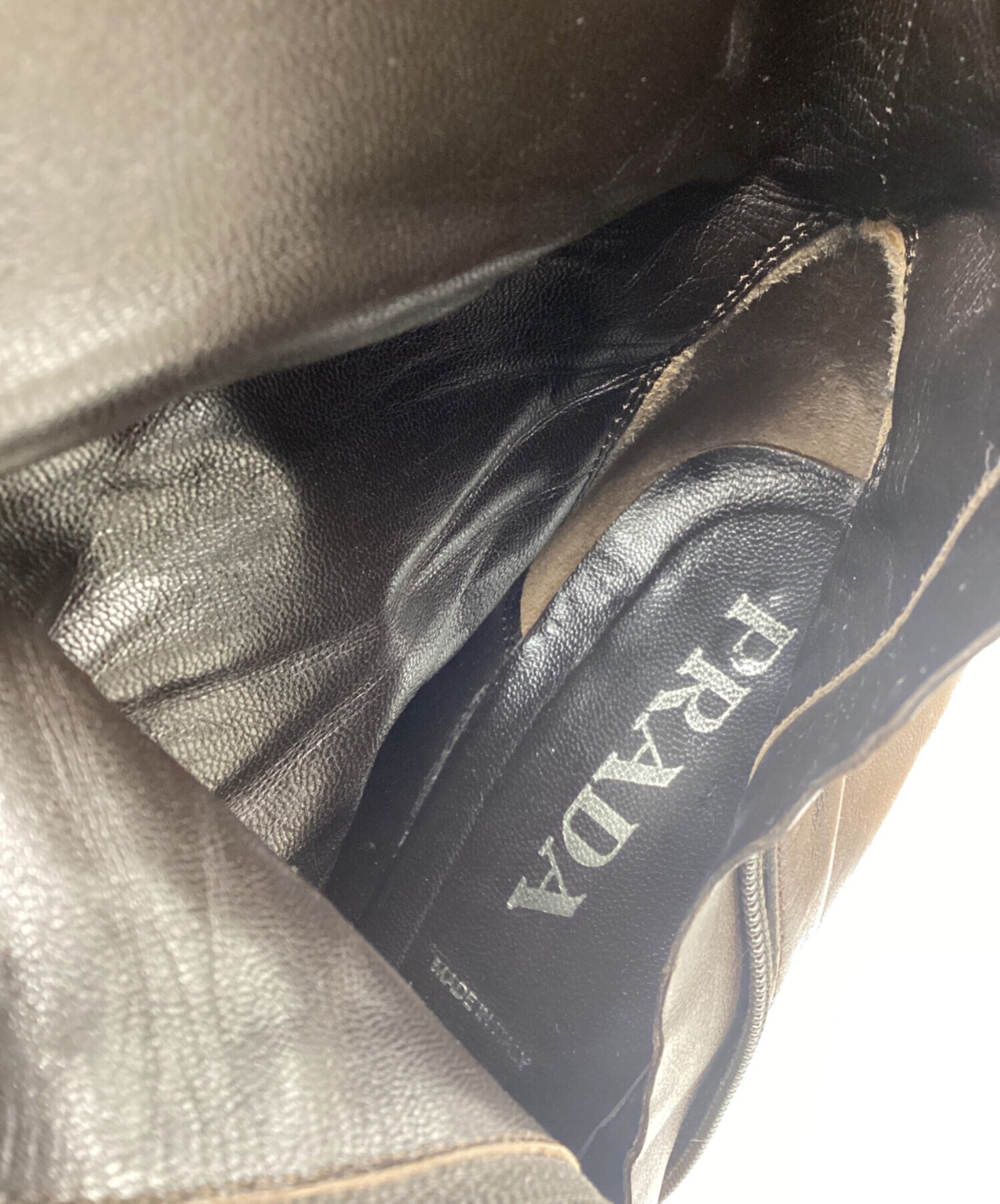 中古・古着通販】PRADA (プラダ) ショートブーツ ダークブラウン