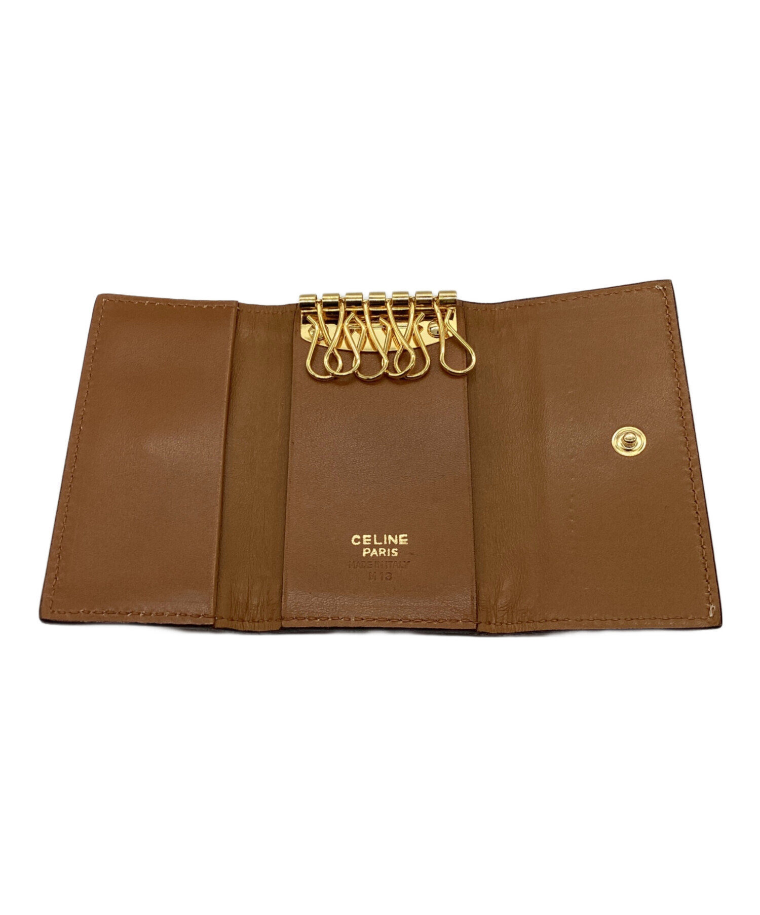中古・古着通販】CELINE (セリーヌ) 6連キーケース ベージュ×ブラウン