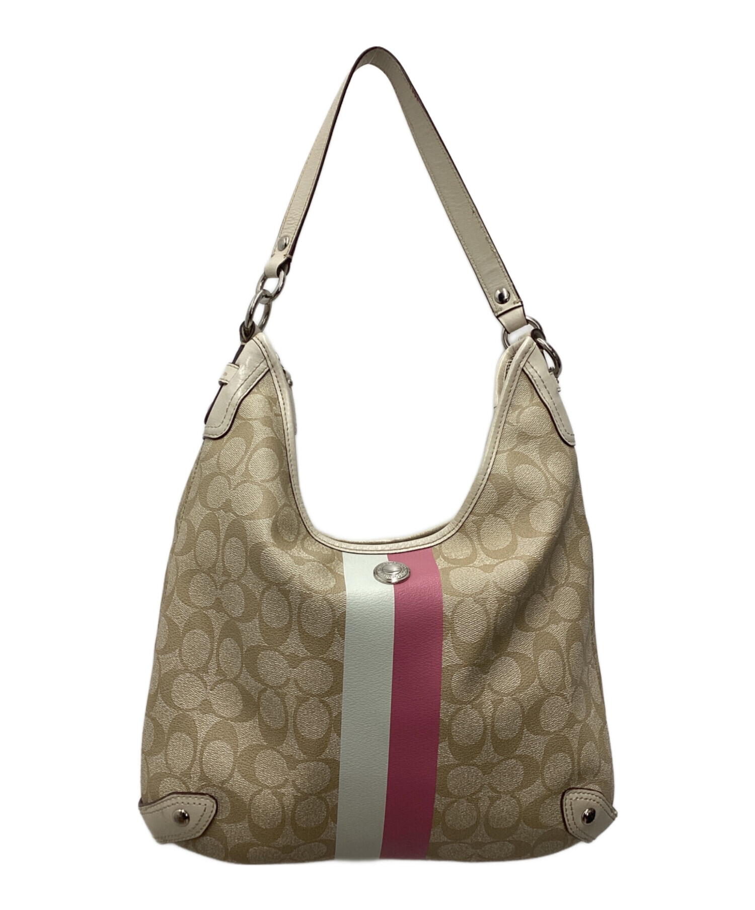 中古・古着通販】COACH (コーチ) シグネチャー 2WAYバッグ ピンク 
