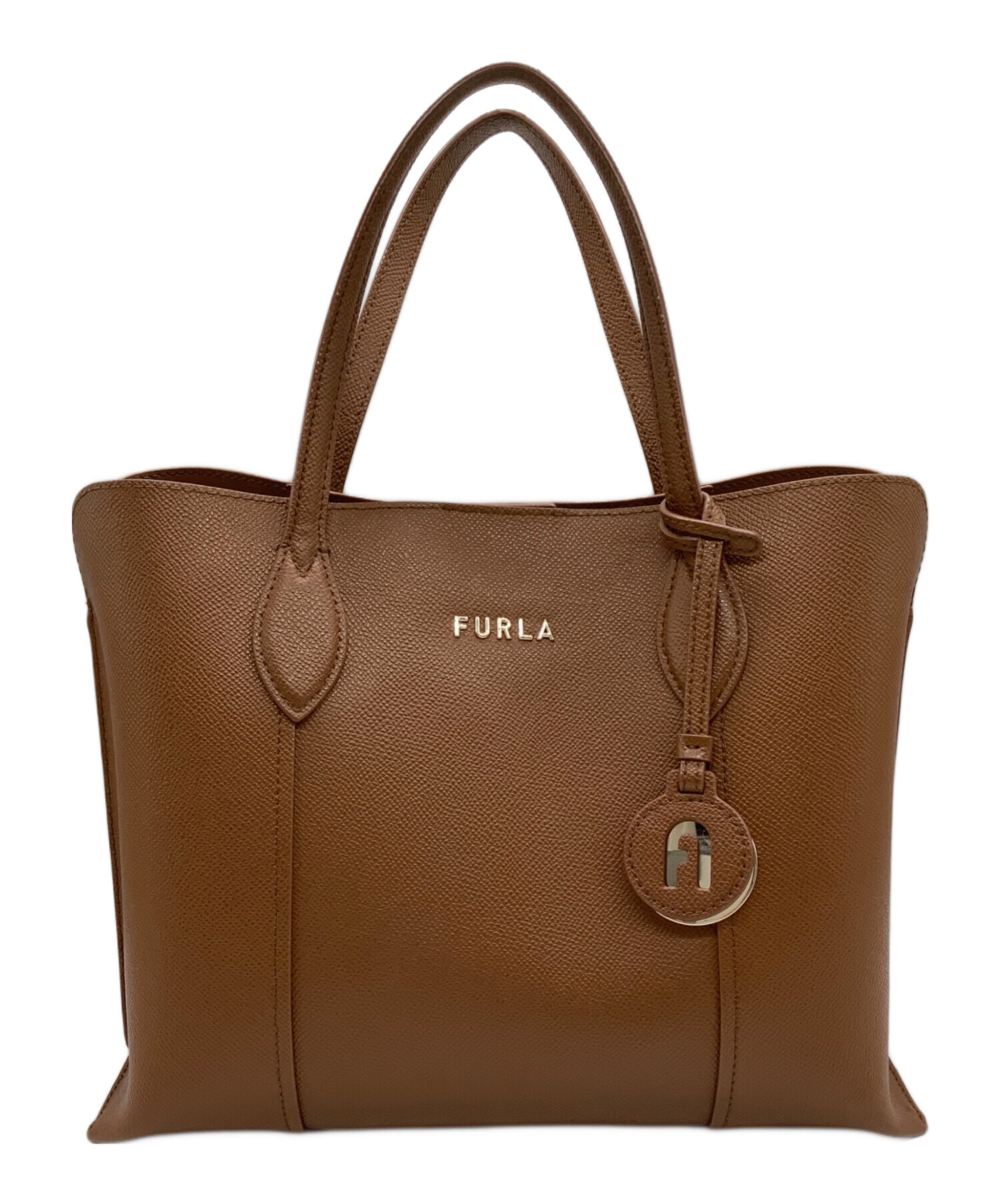 【新品同様/現行ロゴ】フルラ ヴィットリア トートバッグ レザー ブラウン 中古・古着通販】FURLA (フルラ) ヴィットリア ブラウン｜ブランド