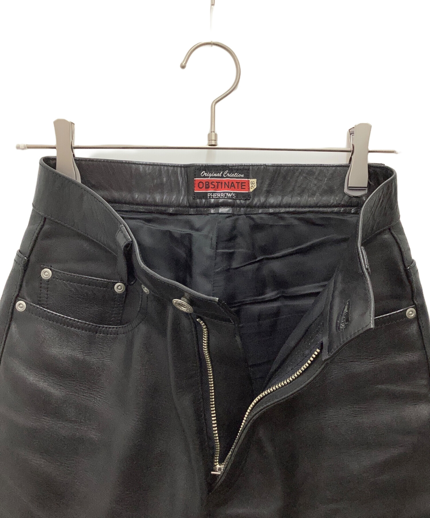 PHERROWS フェローズ レザーパンツ 30 中古・古着通販】PHERROW'S (フェローズ) レザーパンツ OBSTINATE